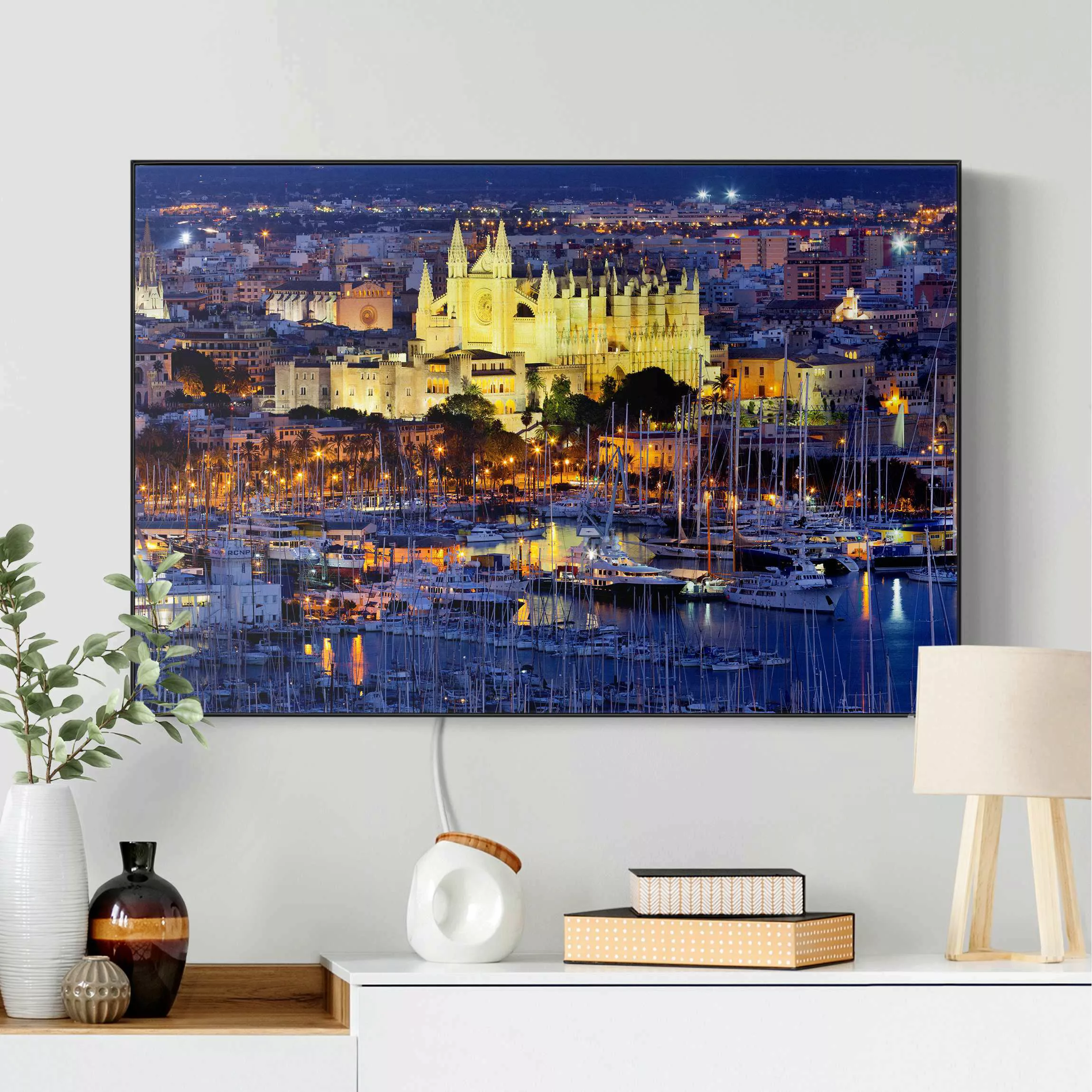 LED-Wechselbild Palma de Mallorca City Skyline und Hafen günstig online kaufen