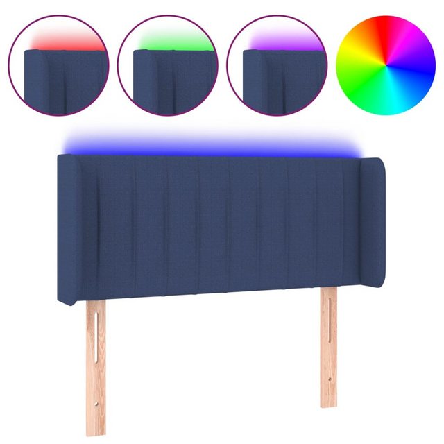 vidaXL Bett, LED Kopfteil Dunkelgrau 93x16x78/88 cm Stoff günstig online kaufen