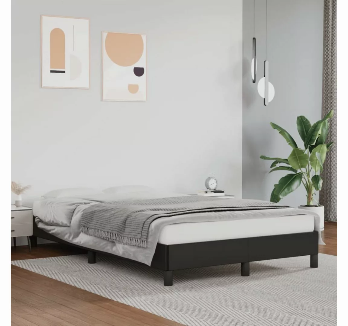 vidaXL Bett Bettgestell Schwarz 120x190 cm Kunstleder günstig online kaufen