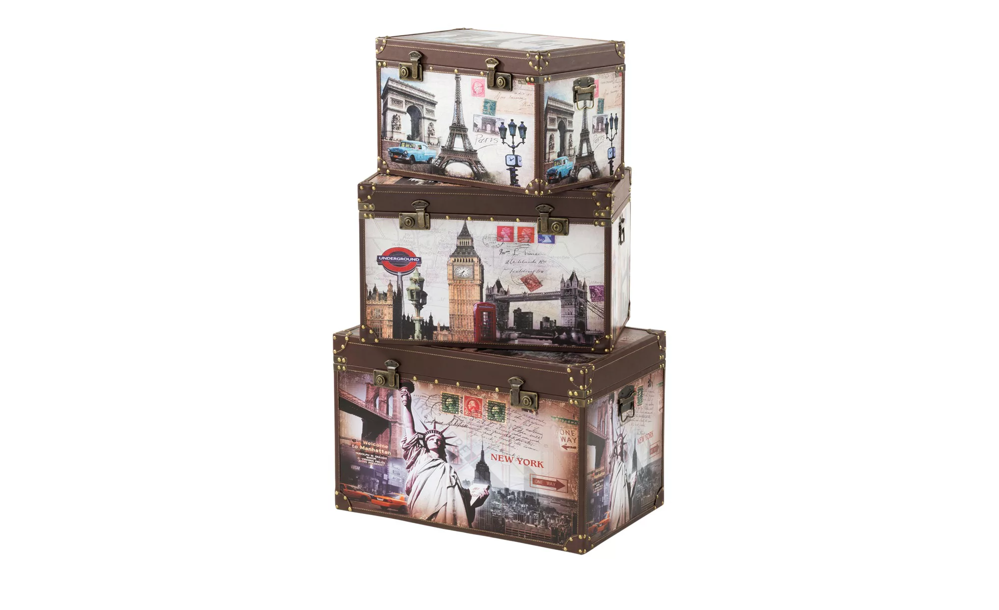 Aufbewahrungsboxen, 3er-Set - mehrfarbig - 70 cm - 44 cm - 45 cm - Sconto günstig online kaufen
