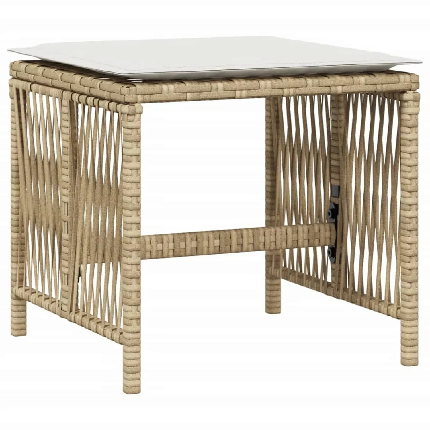 VidaXL Gartenhocker mit Kissen 4 Stk. Beige 41x41x36 cm Poly Rattan 1 günstig online kaufen