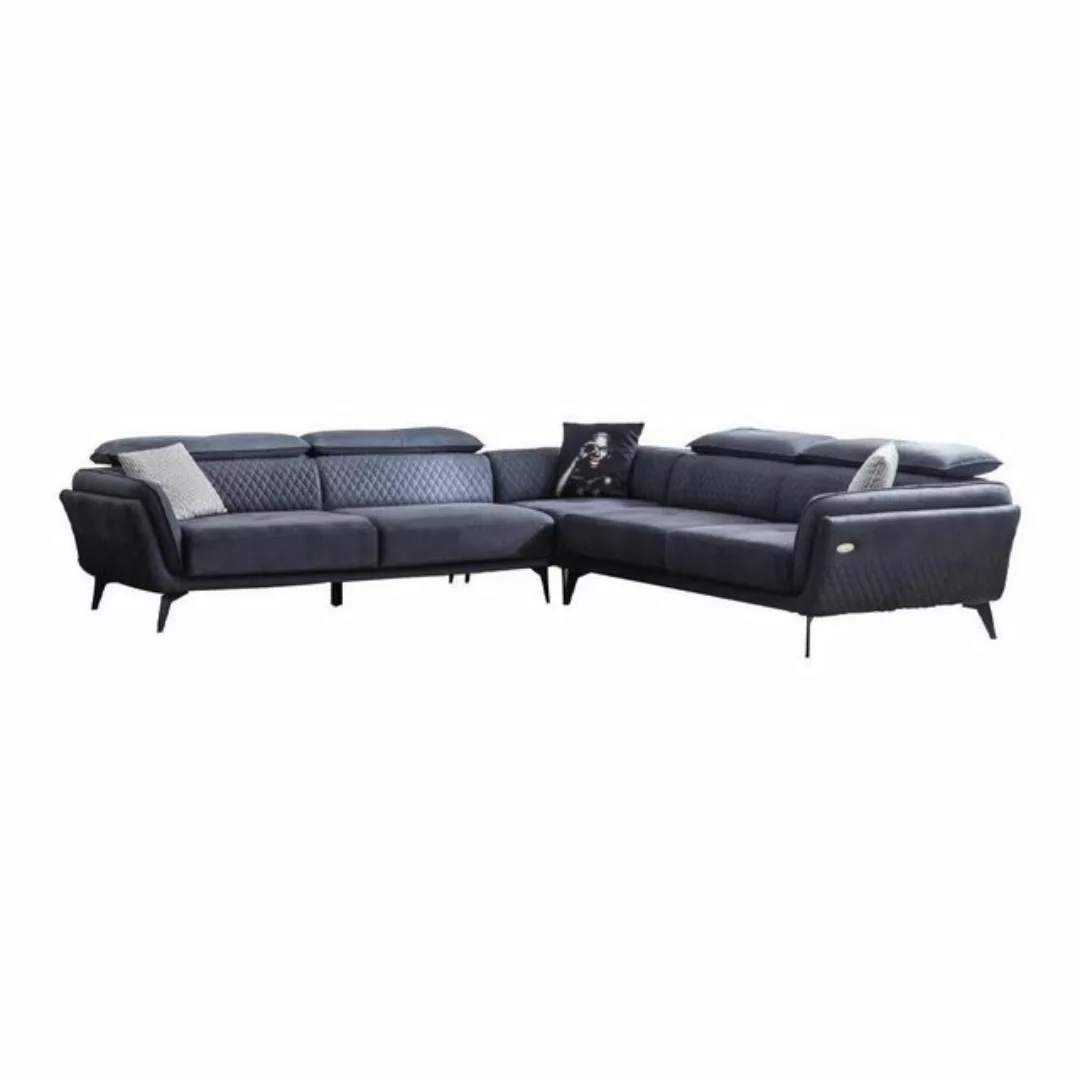 JVmoebel Ecksofa Robustes Graues Stoffsofa Designer L-Form Sofa Wohnzimmer günstig online kaufen