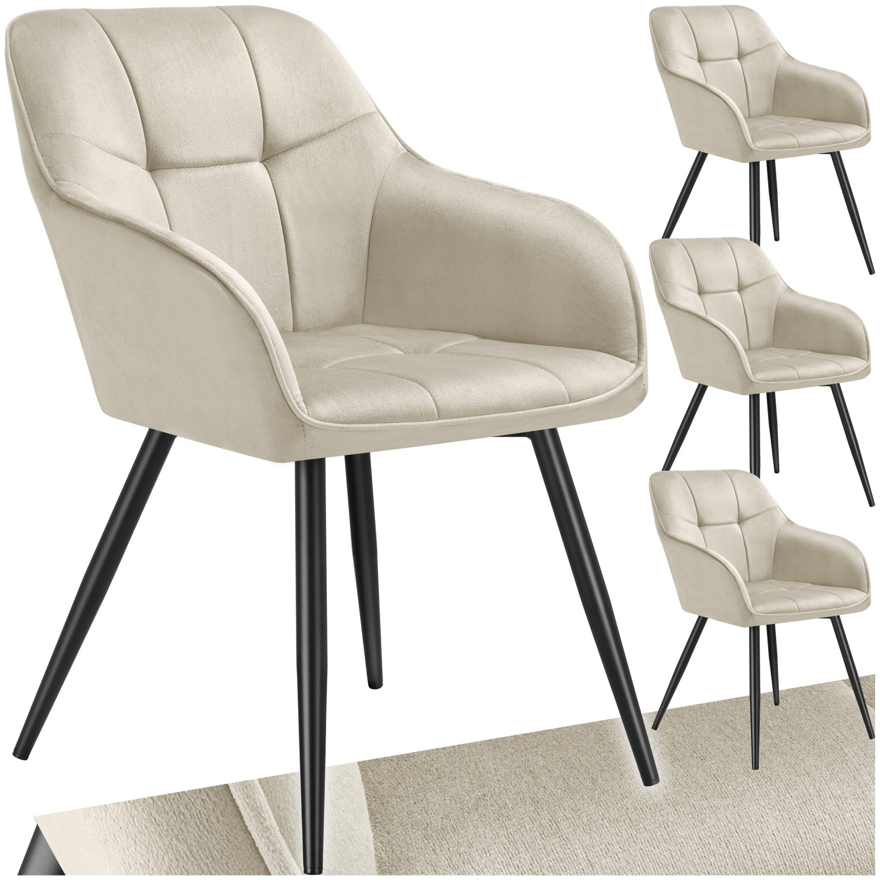 tectake Esszimmerstuhl Marilyn (Set., 4 St), günstig online kaufen