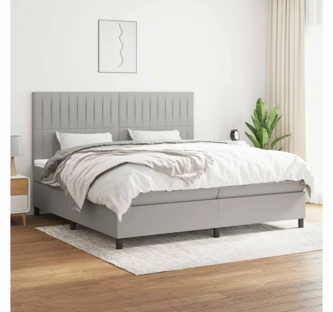 vidaXL Boxspringbett Boxspringbett mit Matratze Dunkelgrau 200x200 cm Stoff günstig online kaufen