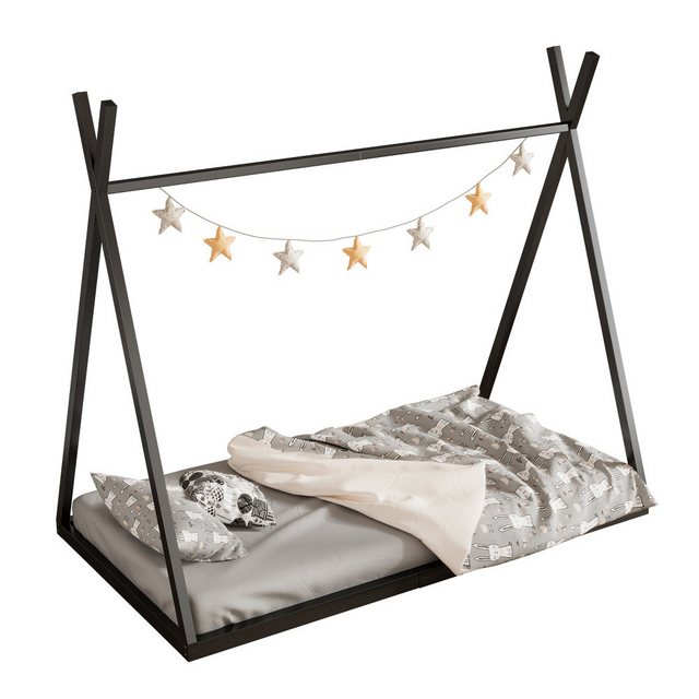 Rutaqian Einzelbett Kinderbett 90×200cm Eisenrahmenbett, Flachbett, Dreieck günstig online kaufen