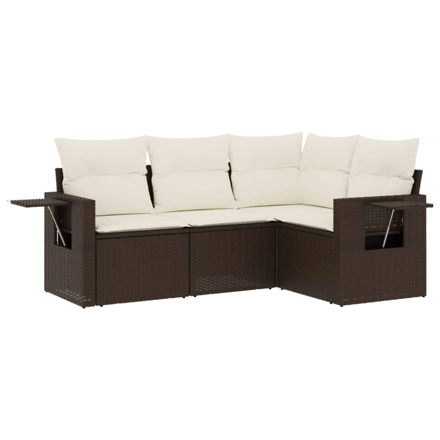 vidaXL 4-Tlg Garten-Sofagarnitur mit Kissen Braun Poly Rattan 3252450 günstig online kaufen