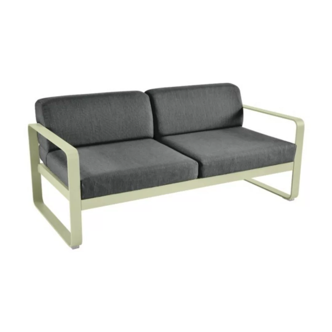 Bellevie Lounge-Sofa 2-Sitzer 65 Lindgrün A3 Graphitgrau günstig online kaufen
