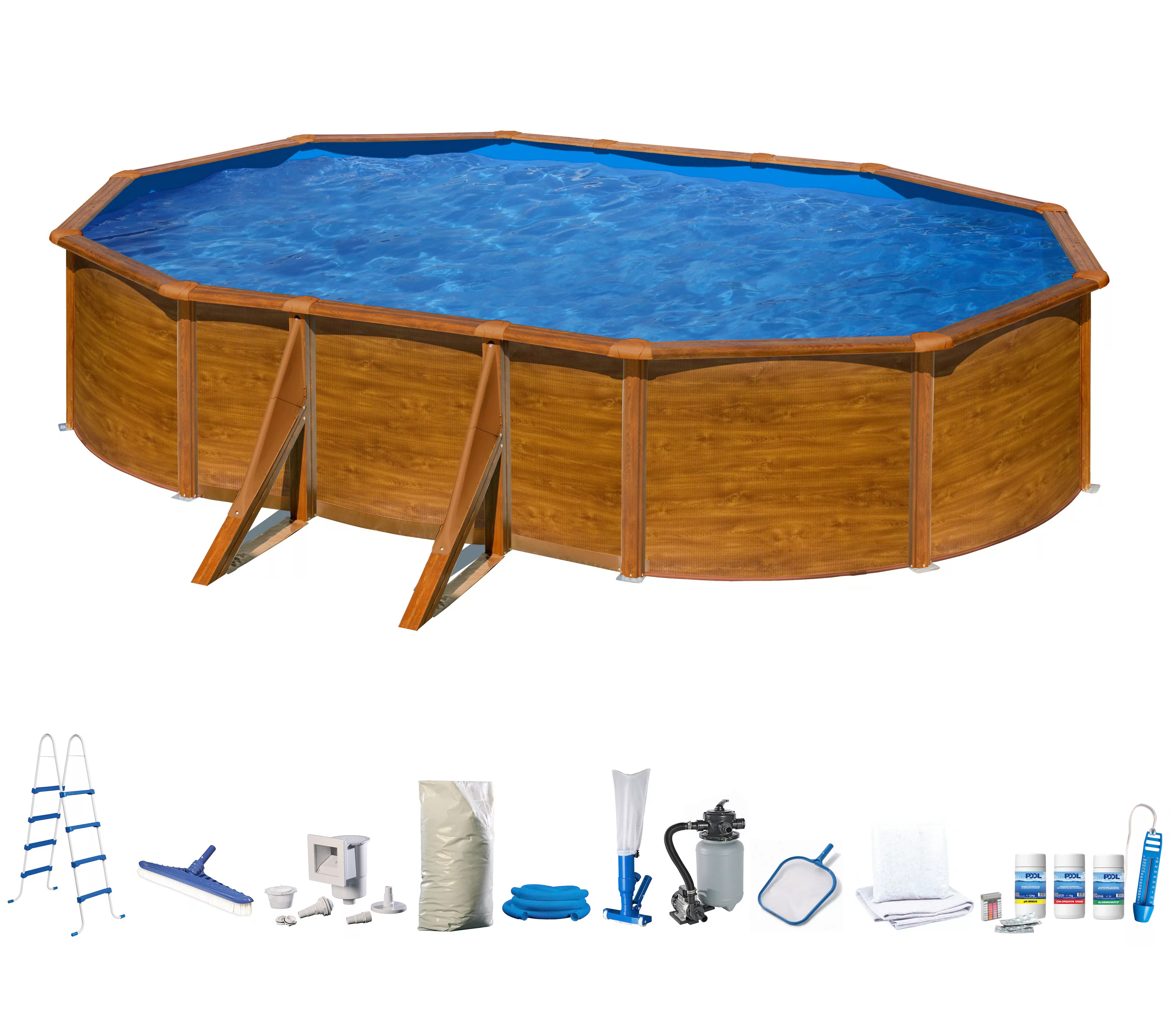 my POOL BWT Ovalpool, (Komplett-Set, 10 tlg.), in moderner Holzoptik, Höhe günstig online kaufen