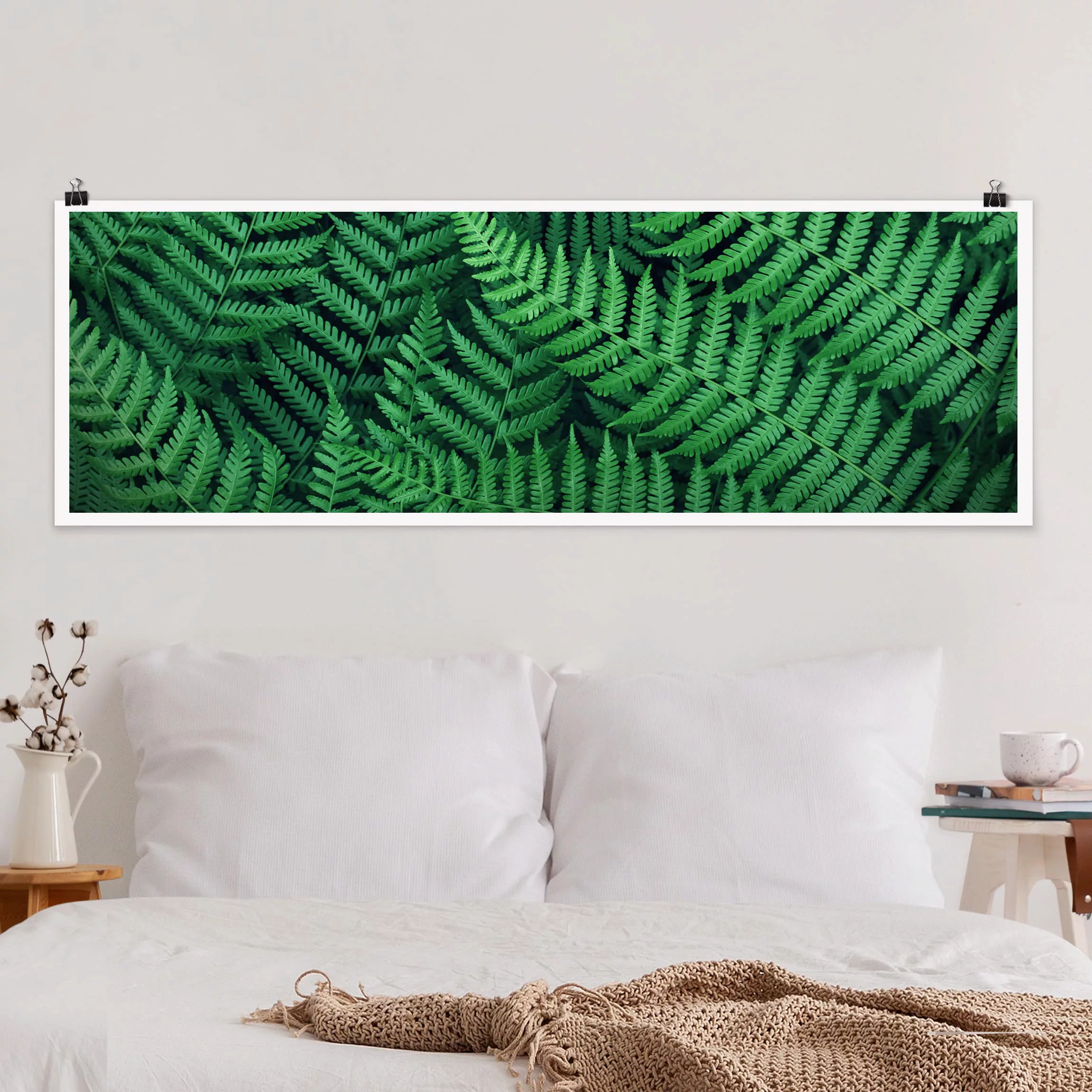 Panorama Poster Blumen Farn günstig online kaufen