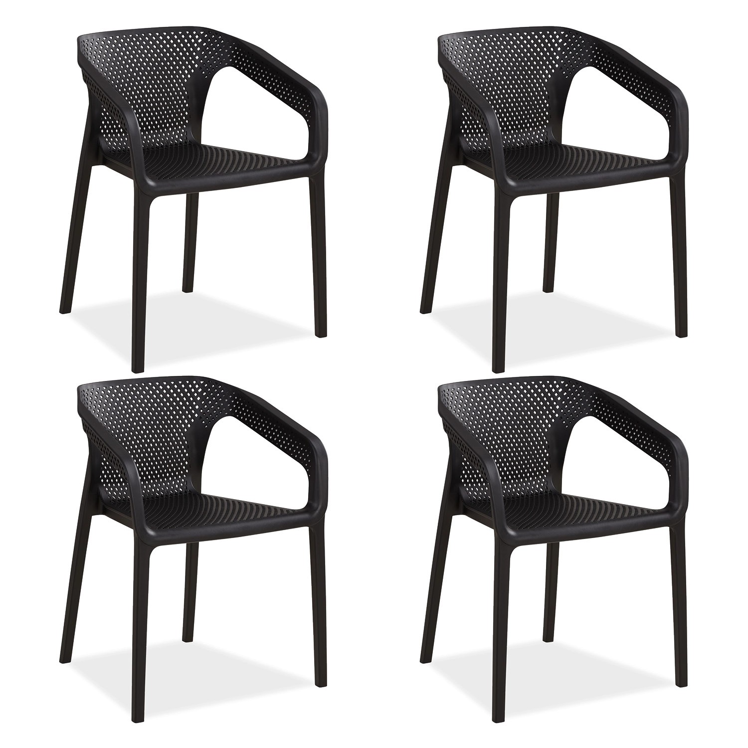 Homestyle4u Gartenstuhl 4er Set in Schwarz 2683 günstig online kaufen