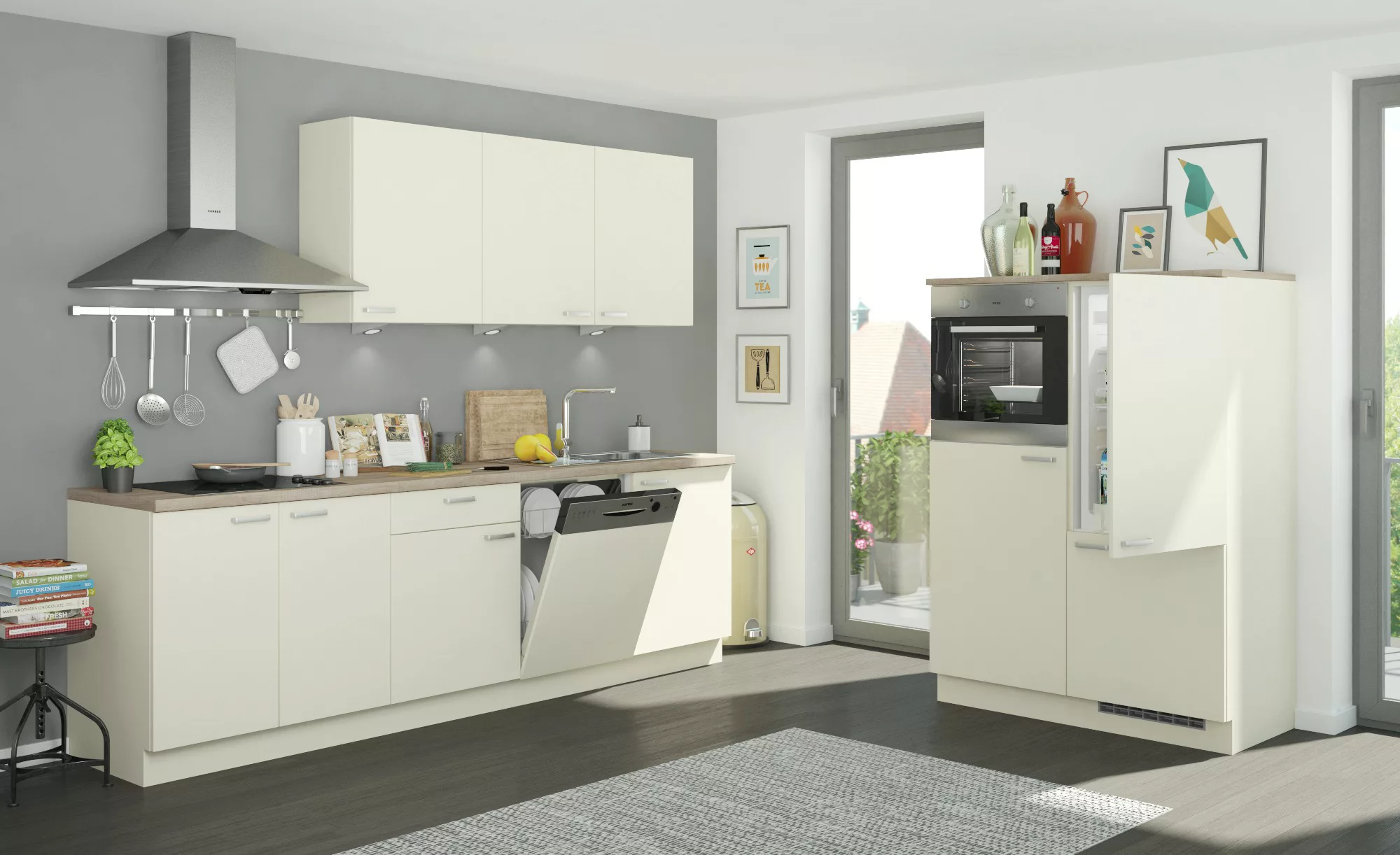 Küchenzeile ohne Elektrogeräten  Chemnitz ¦ creme Küchen-online > Küchenblö günstig online kaufen