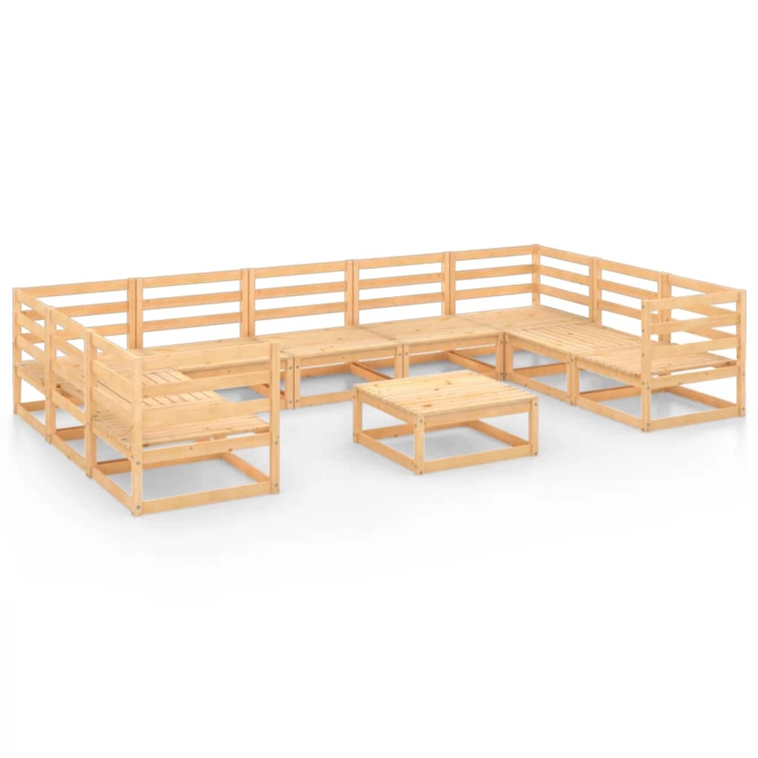 vidaXL 10-tlg Garten-Lounge-Set Massivholz Kiefer Modell 14 günstig online kaufen