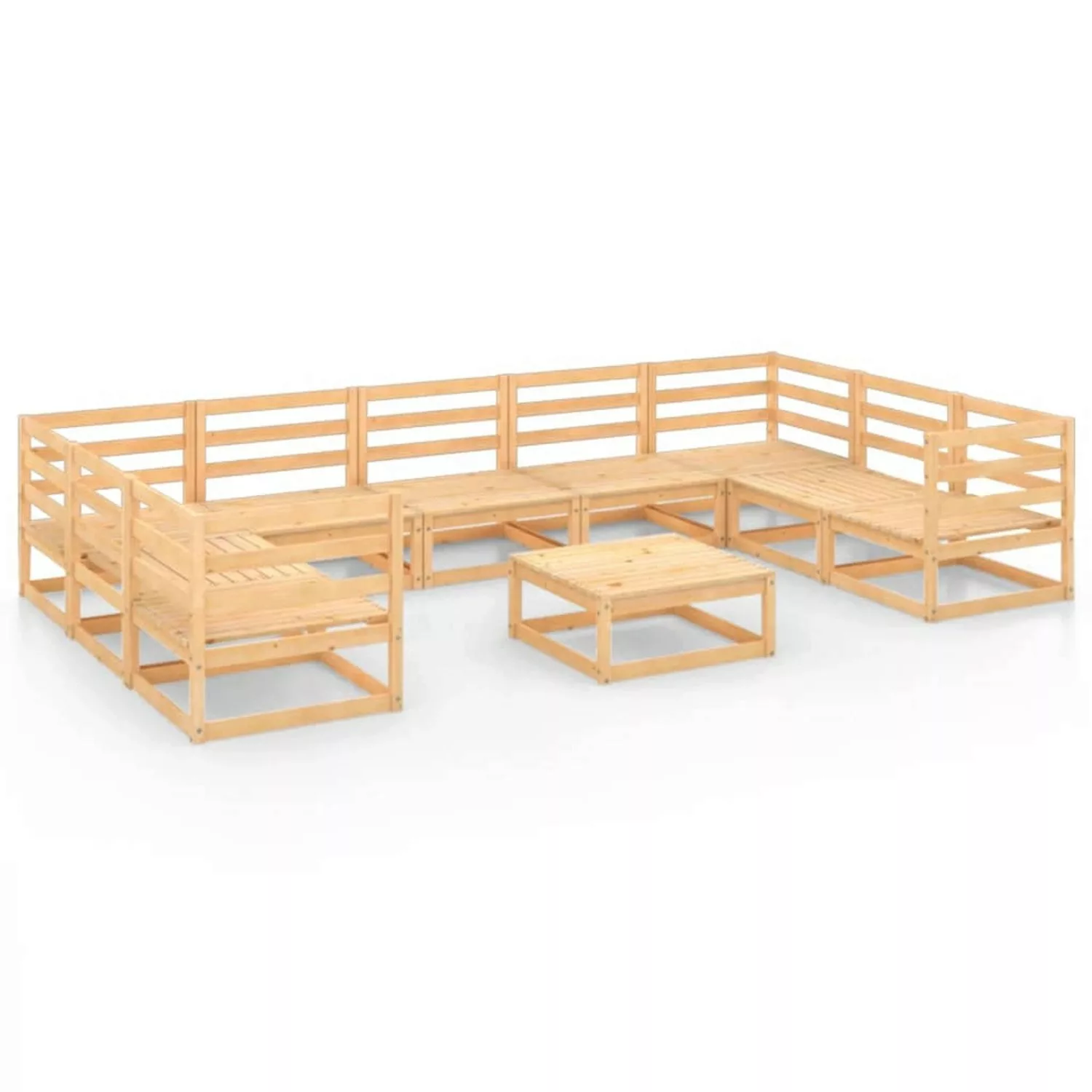 vidaXL 10-tlg Garten-Lounge-Set Massivholz Kiefer Modell 14 günstig online kaufen