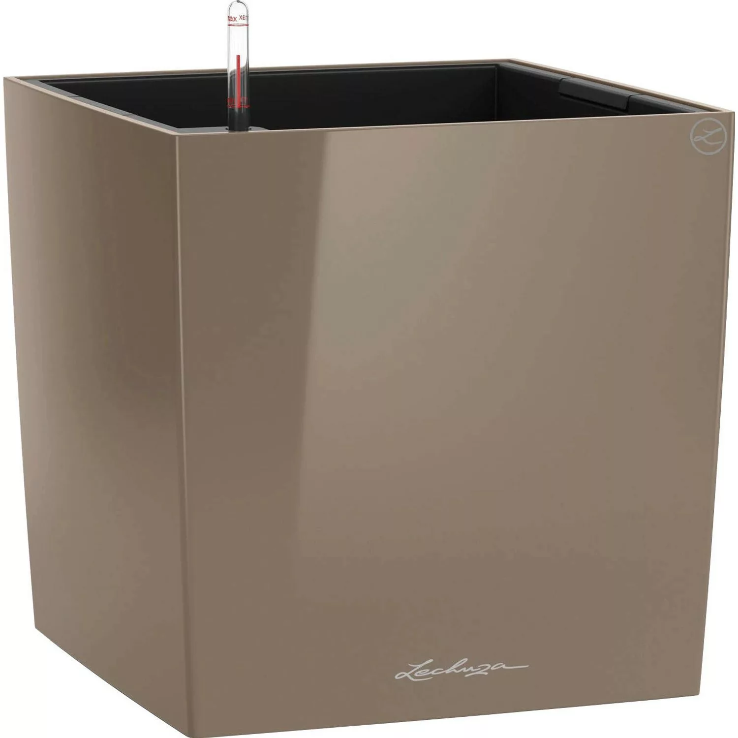 Lechuza Pflanzgefäß Cube Premium 50 cm x 50 cm Taupe hochglanz günstig online kaufen