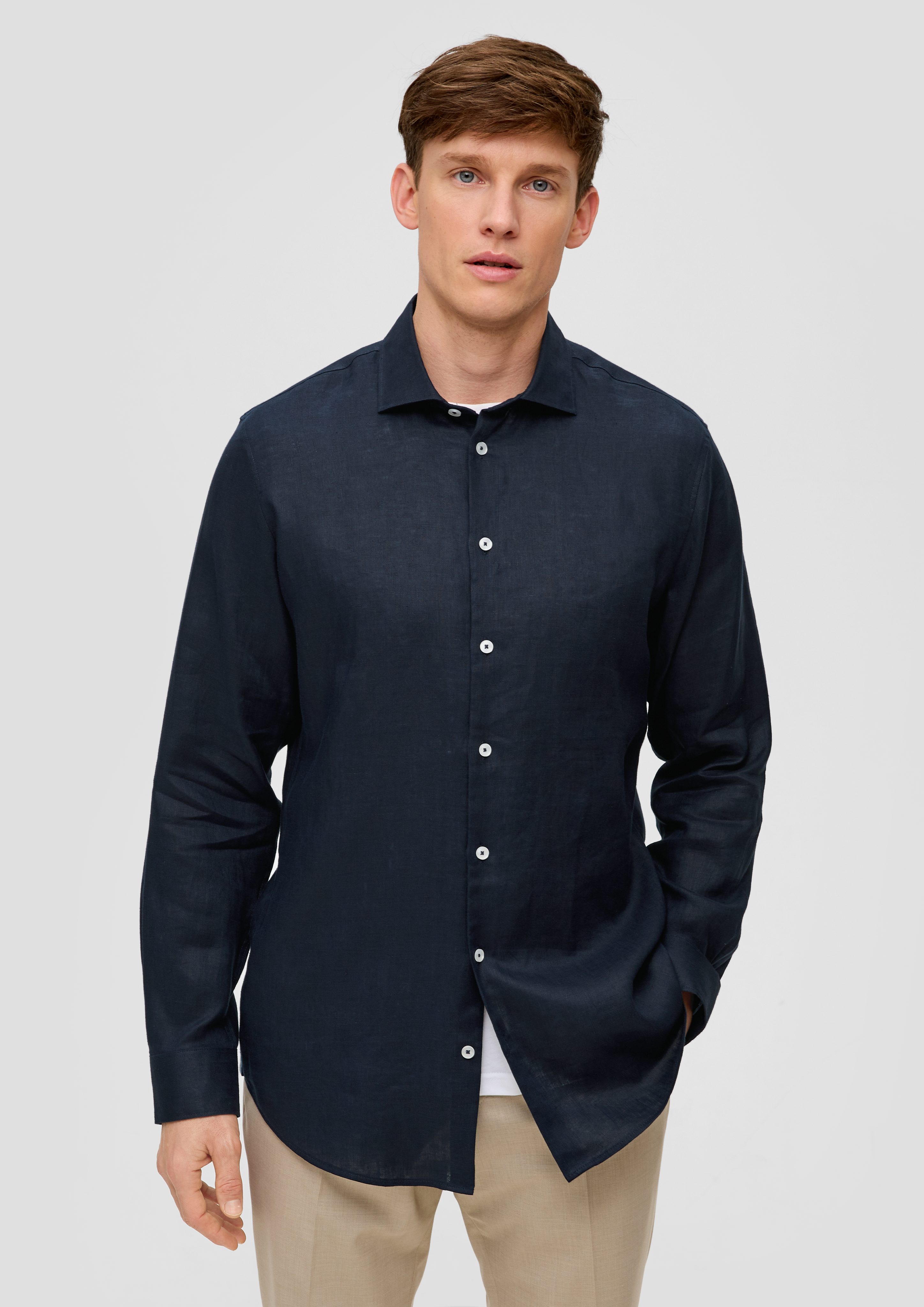 s.Oliver BLACK LABEL Langarmhemd Glänzendes Tailored günstig online kaufen