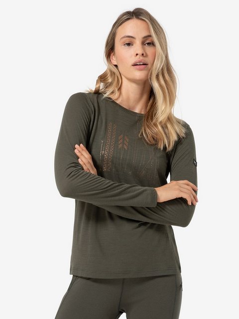 SUPER.NATURAL Sweatshirt für Damen, Merino FOURSKI Ski Motiv, atmungsaktiv günstig online kaufen