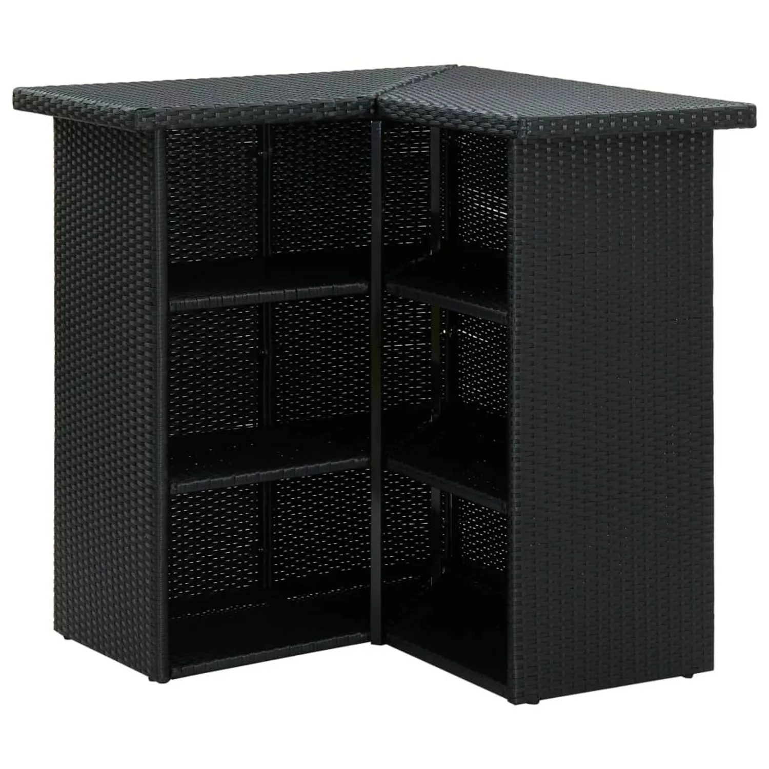 Eck-bartisch Schwarz 100x50x105 Cm Poly Rattan günstig online kaufen