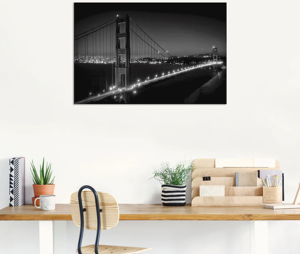 Artland Wandbild »Golden Gate Bridge am Abend«, San Francisco, (1 St.), als günstig online kaufen