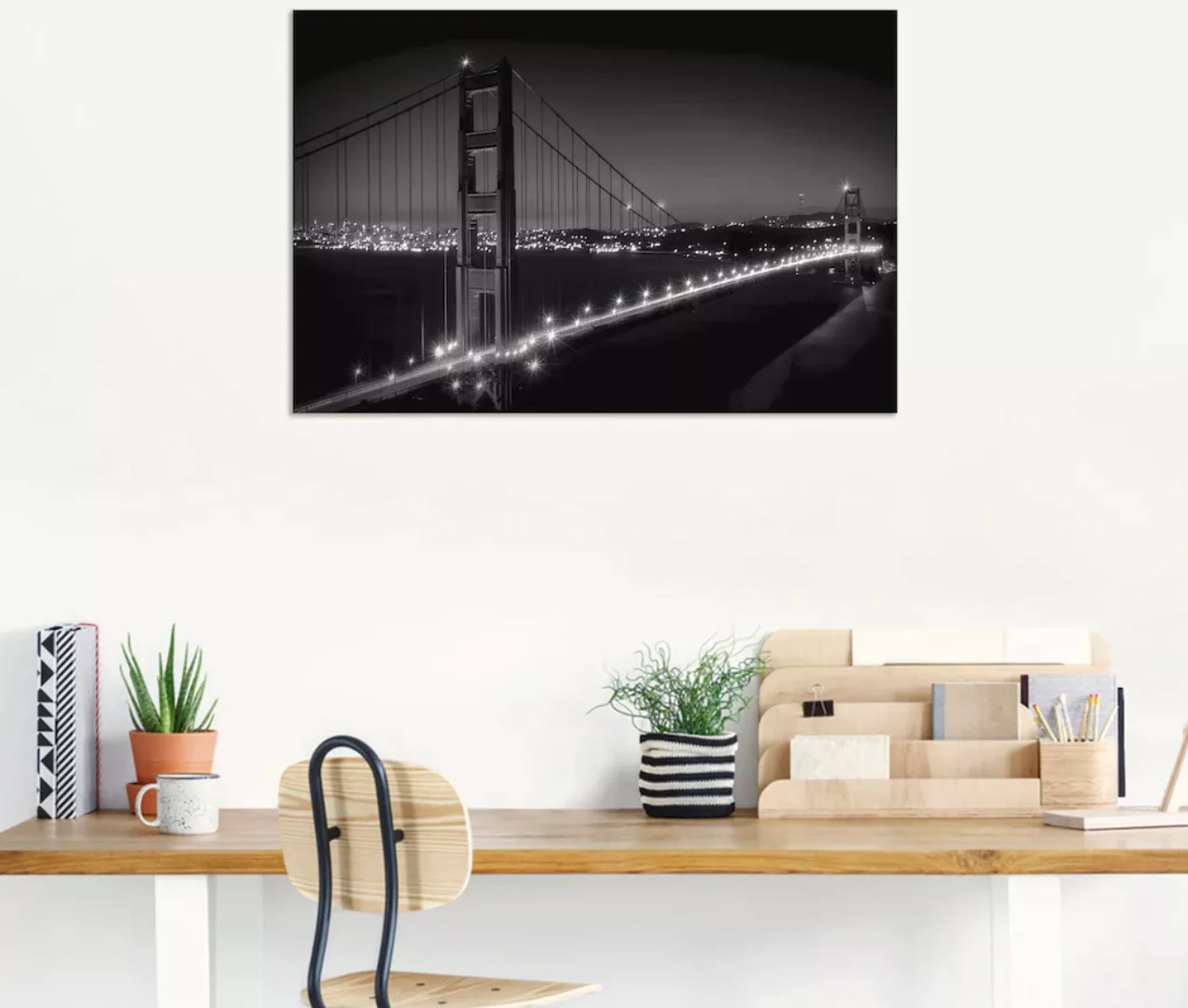 Artland Wandbild "Golden Gate Bridge am Abend", San Francisco, (1 St.), als günstig online kaufen