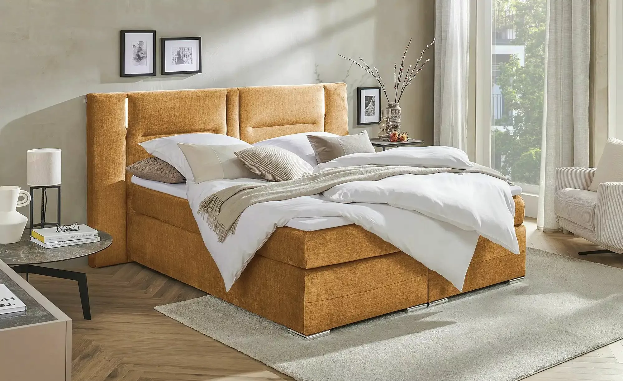 uno Boxspringbett  Aston ¦ braun ¦ Maße (cm): B: 213 H: 120 Betten > Boxspr günstig online kaufen