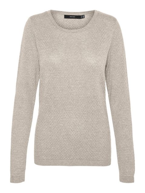 Vero Moda Strickpullover Feinstrick Pullover Struktur Rundhals Longsleeve V günstig online kaufen