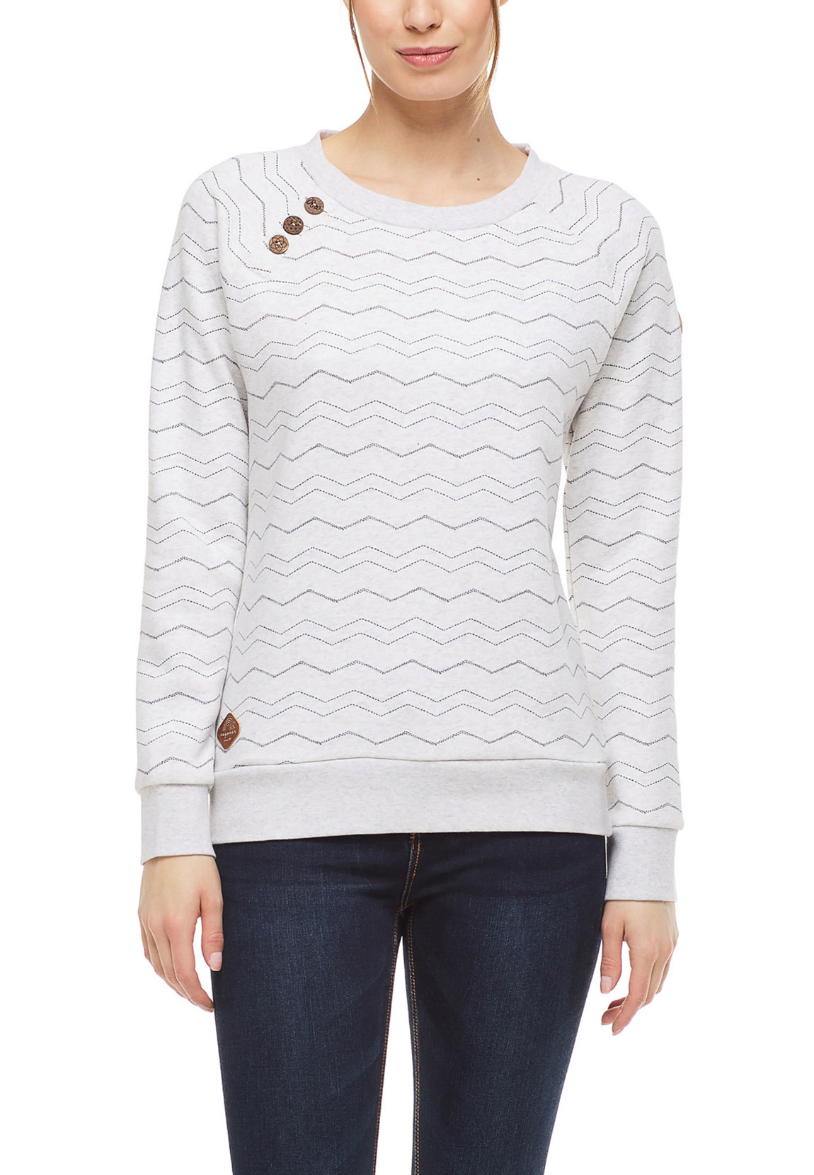 Ragwear Damen Sweater DARIA CHEVRON 2121-30006 White 7000 Weiß günstig online kaufen