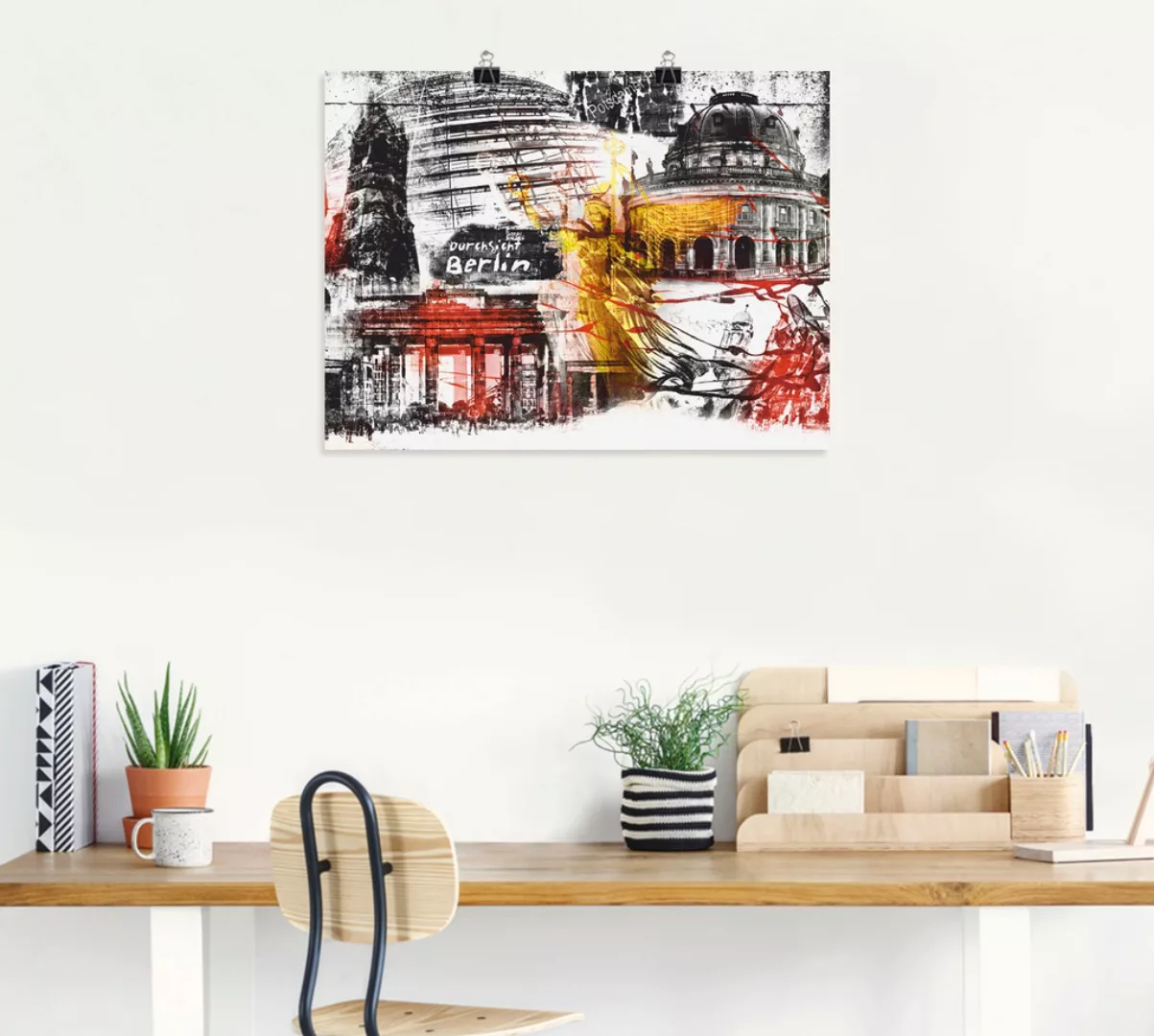 Artland Poster "Berlin Skyline Abstrakte Collage", Architektonische Element günstig online kaufen