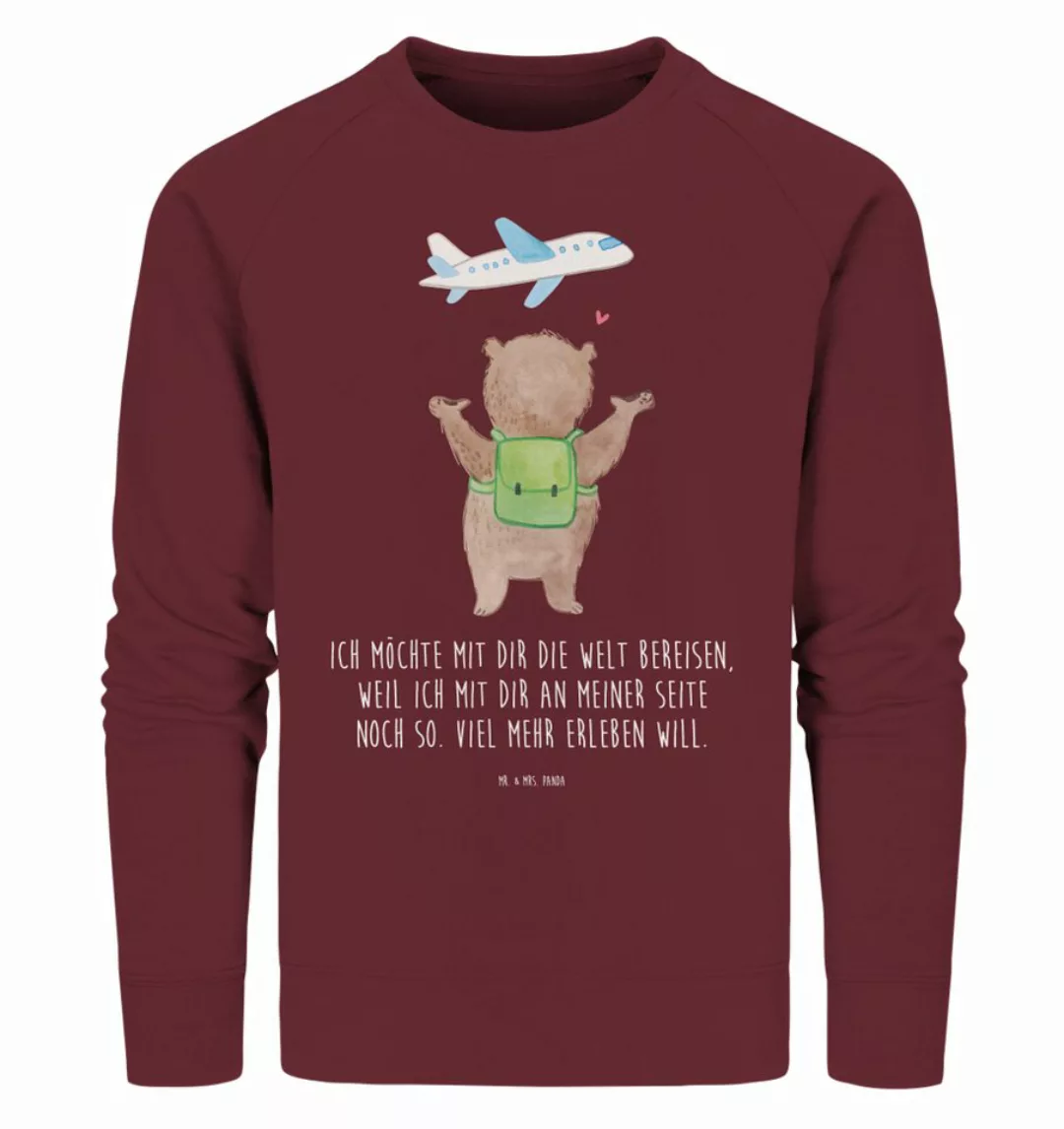 Mr. & Mrs. Panda Longpullover Größe M Bär Flugzeug - Burgundy - Geschenk, P günstig online kaufen