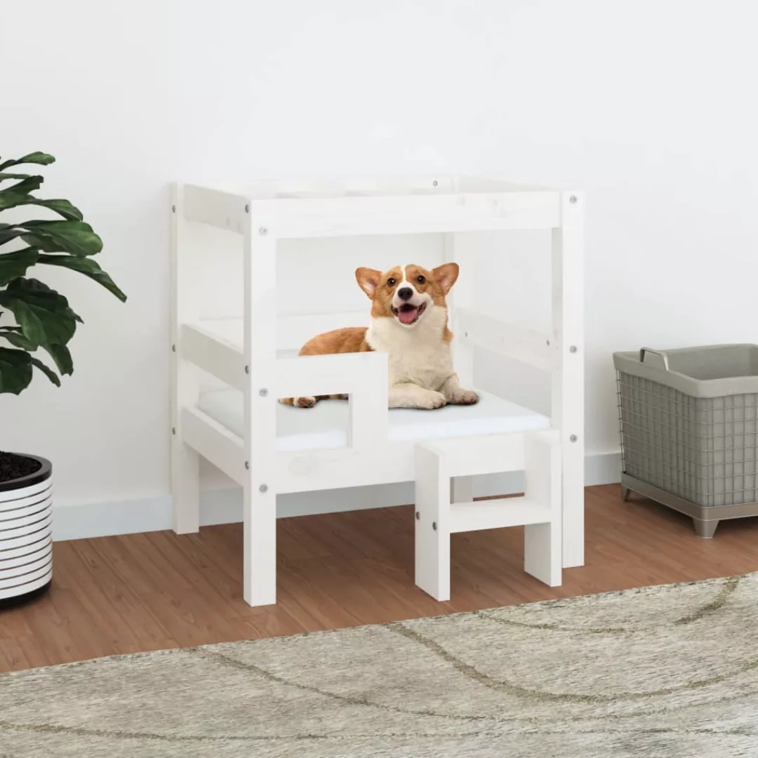 Vidaxl Hundebett Weiß 55,5x53,5x60 Cm Massivholz Kiefer günstig online kaufen