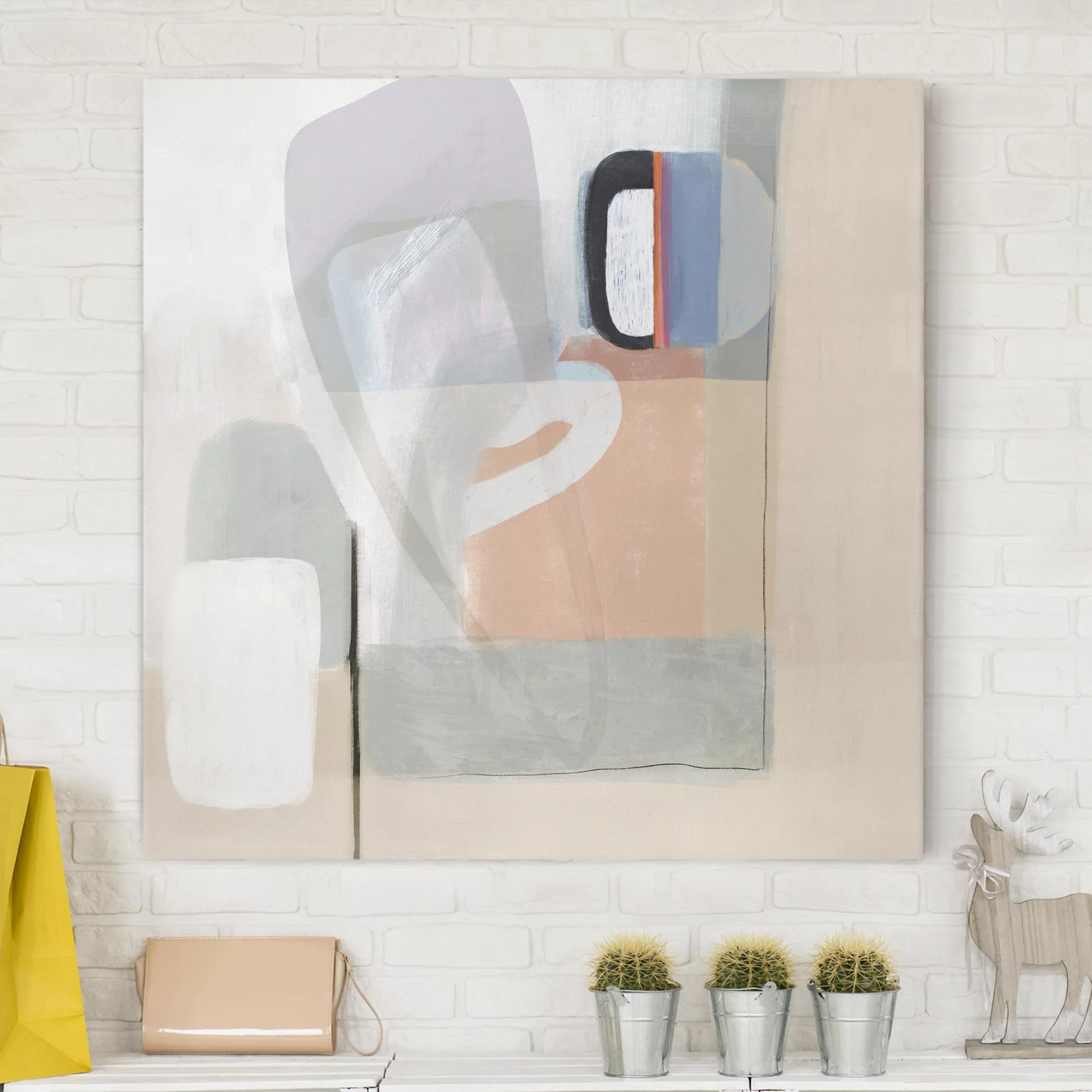 Leinwandbild Abstrakt - Quadrat Multiform I günstig online kaufen