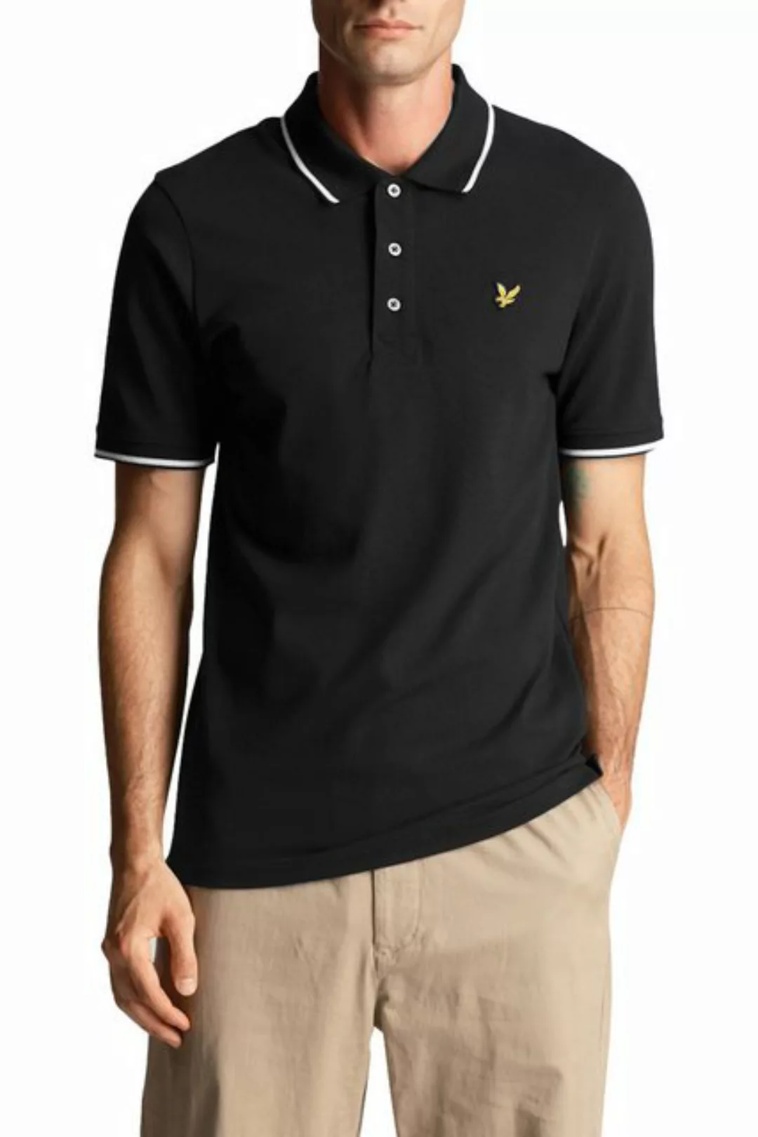 Lyle & Scott Poloshirt, Pique Baumwolle, Mit Kontrastdetails günstig online kaufen