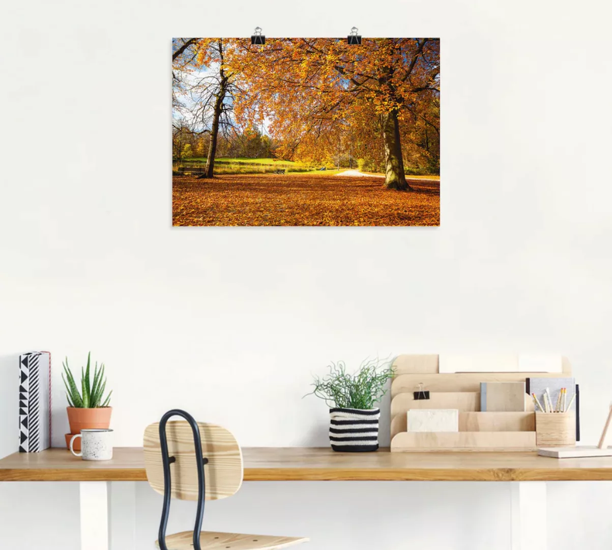 Artland Wandbild »Herbst bei Schlosses Nymphenburg«, Wiesen & Bäume, (1 St. günstig online kaufen