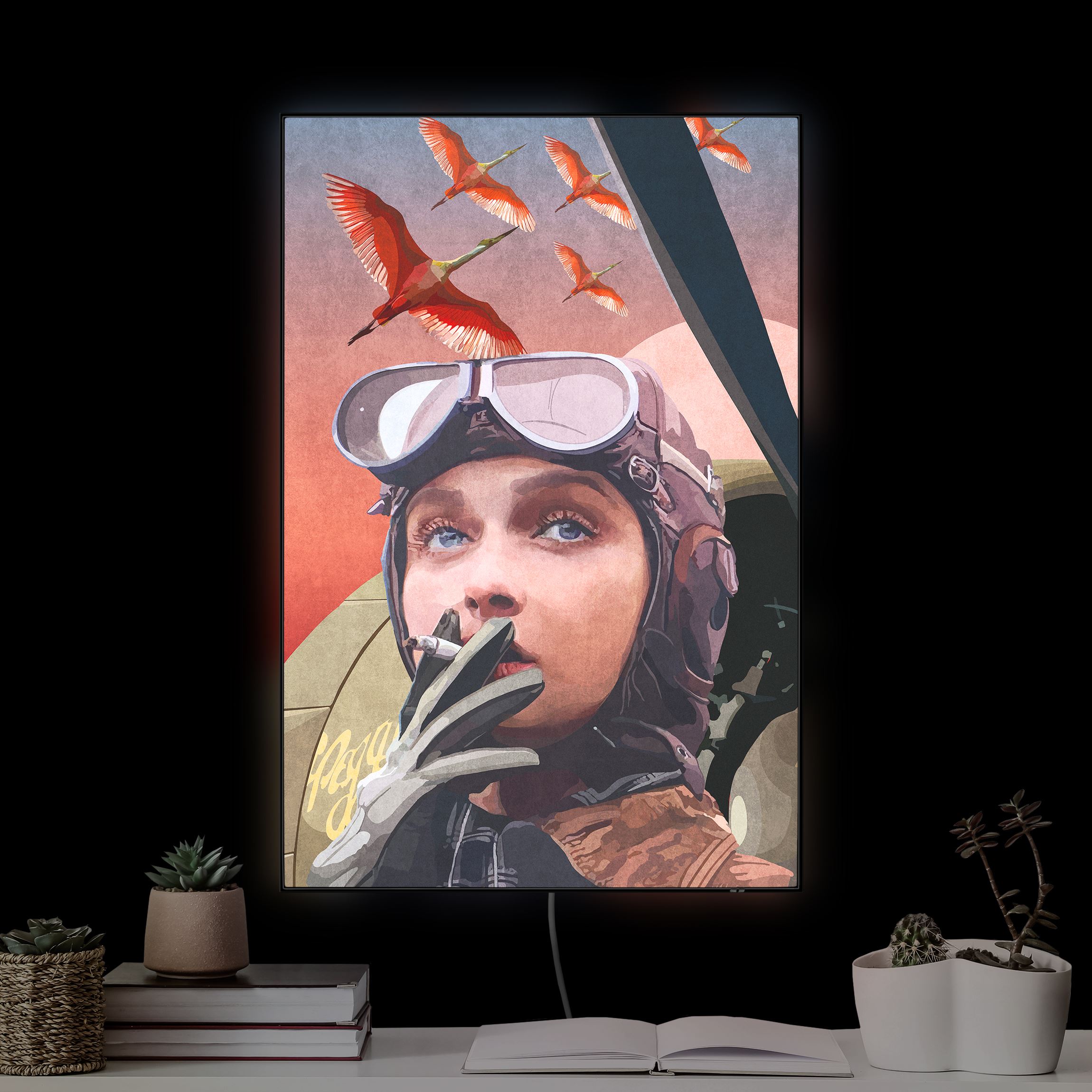 LED-Wechselbild Emel Tunaboylu - Vintage Pilotin günstig online kaufen