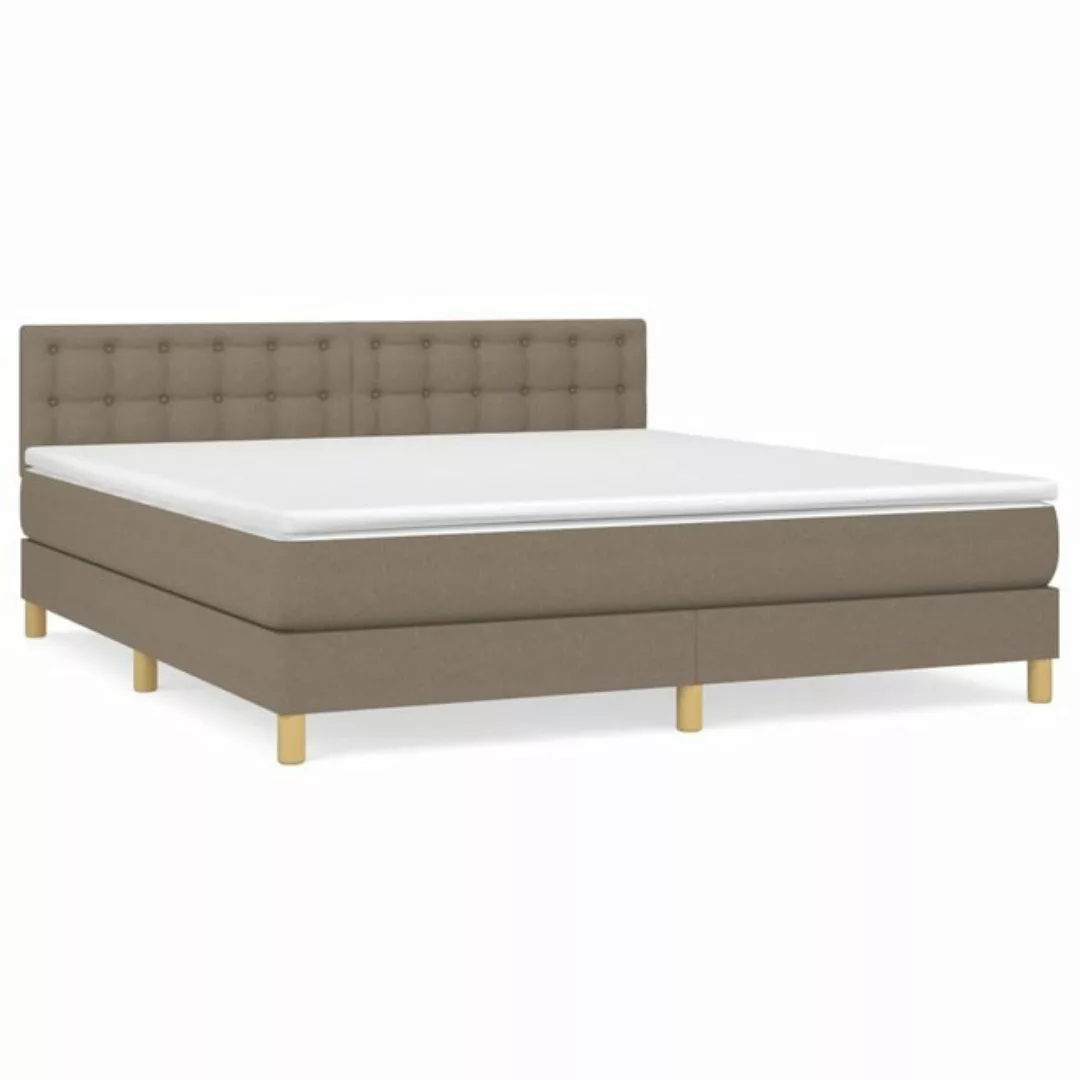 vidaXL Boxspringbett Boxspringbett mit Matratze Creme 160x200 cm Stoff Bett günstig online kaufen