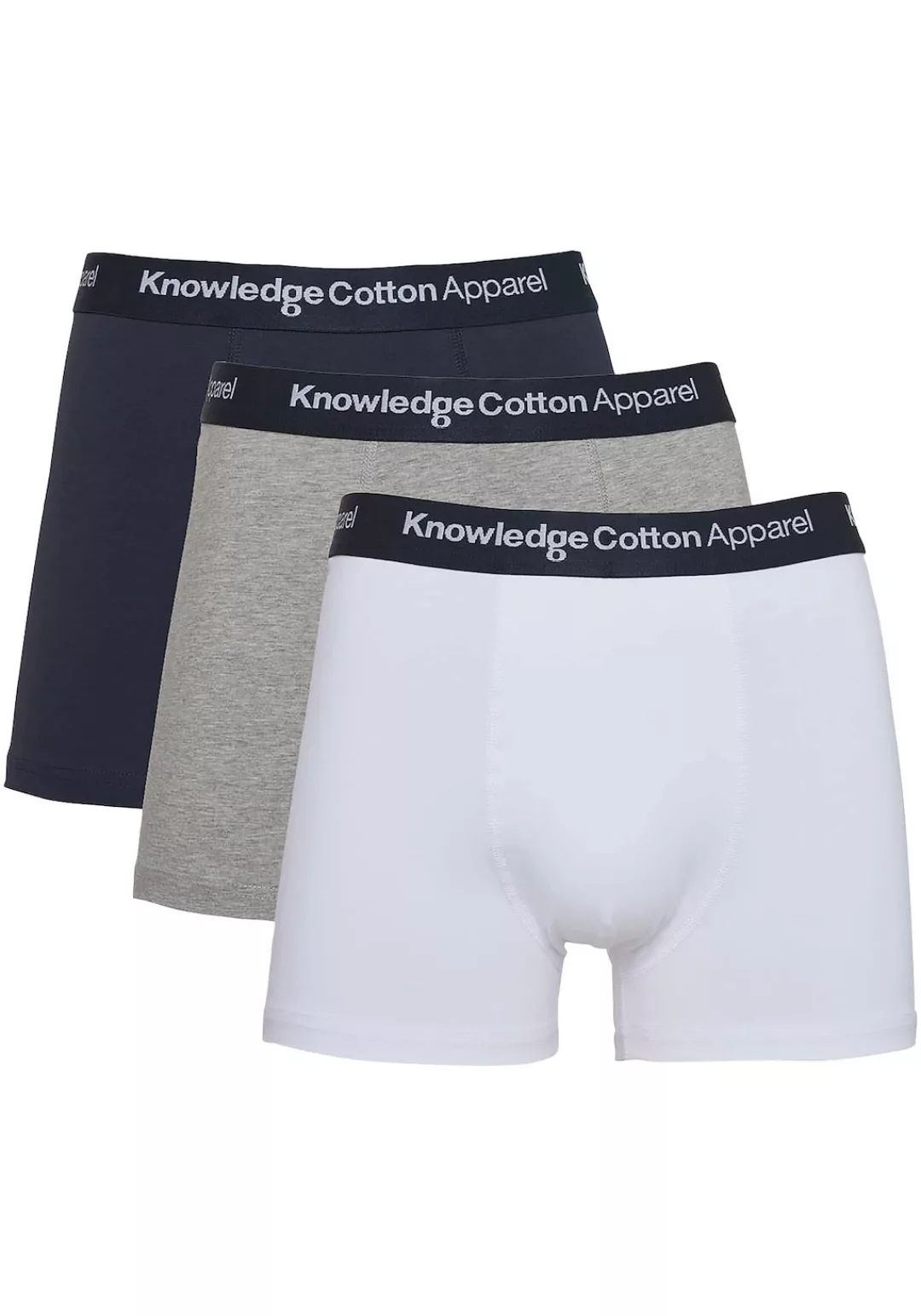 KnowledgeCotton Apparel Boxershorts, (3 St.), mit Marken-Label-Bündchen günstig online kaufen