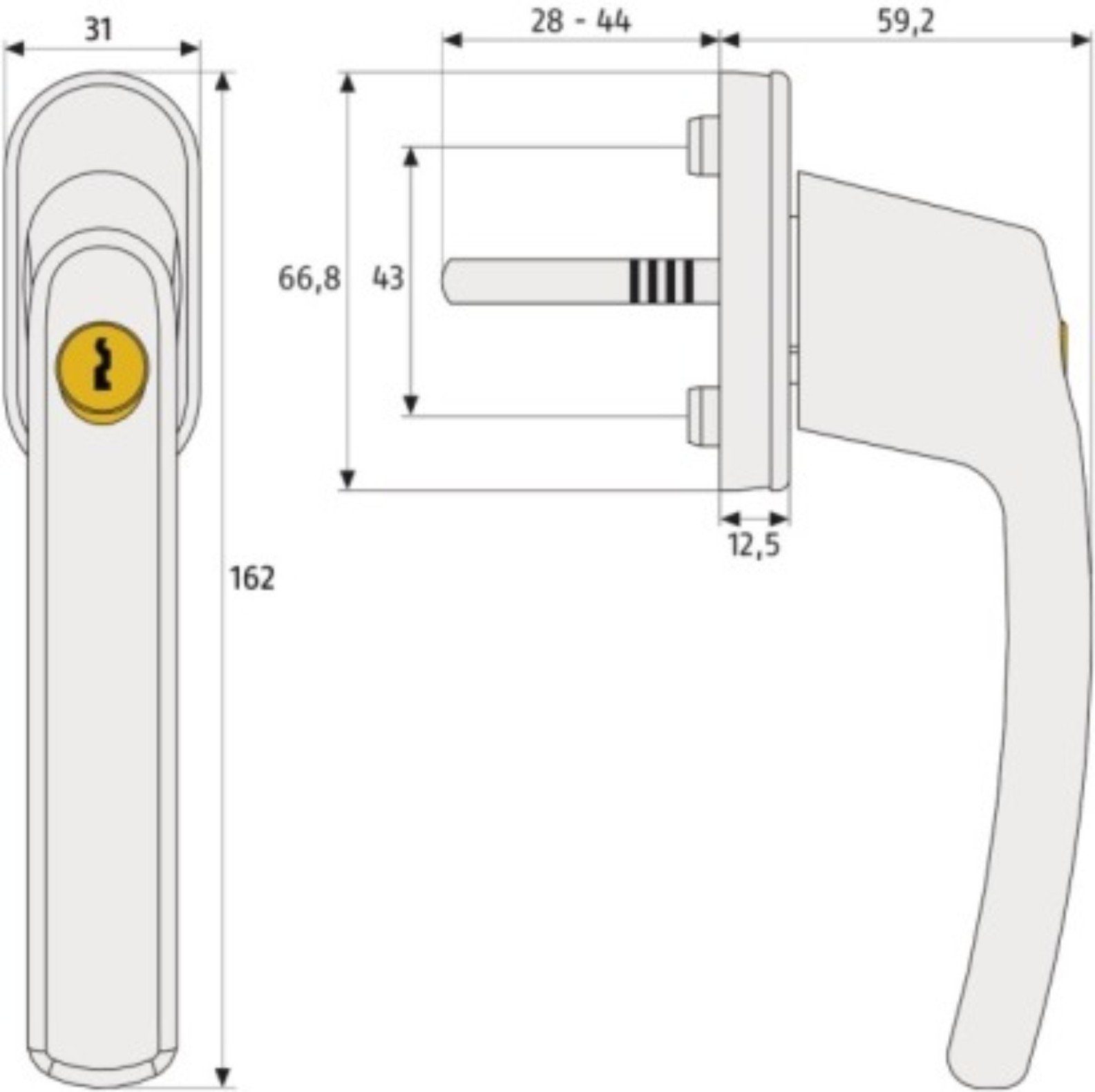 ABUS Fenstergriff ABUS FG200 Weiß, Braun, günstig online kaufen