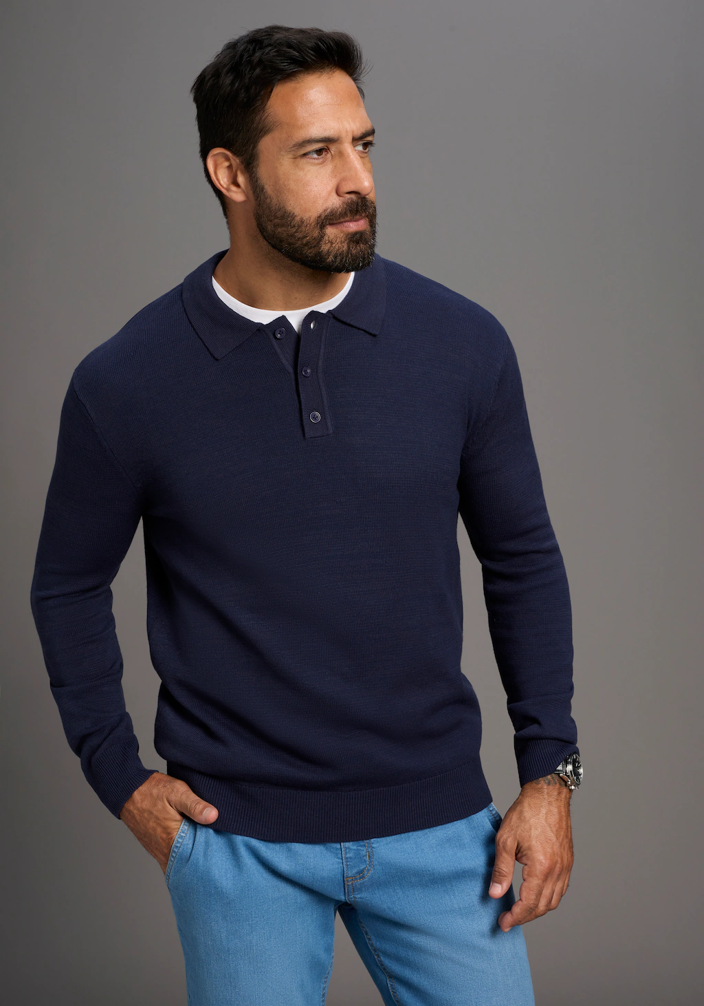 Mans World Polokragenpullover "Neue Kollektion ", mit Knopfleiste günstig online kaufen
