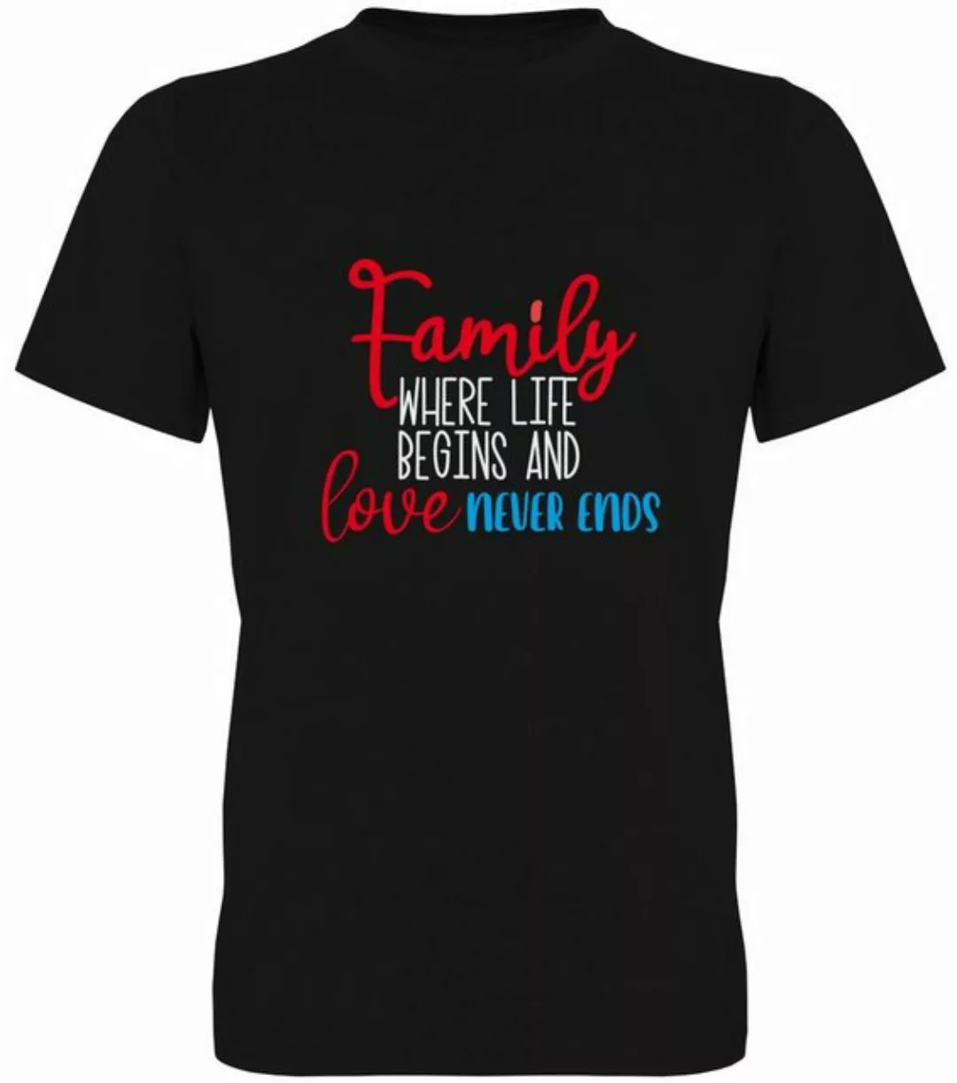 G-graphics T-Shirt Family – where life begins and love never ends Herren T- günstig online kaufen