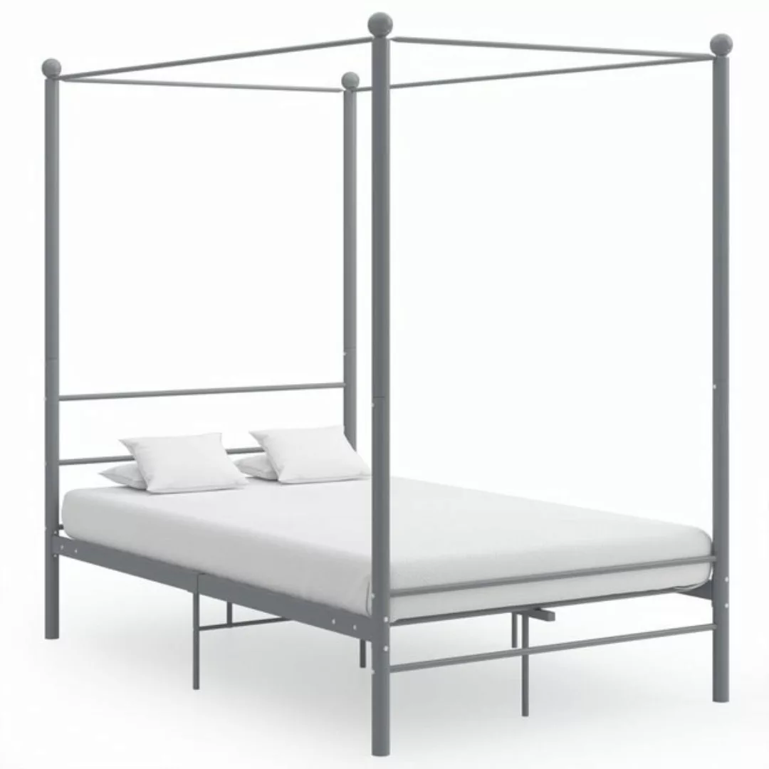 furnicato Bett Himmelbett Grau Metall 140x200 cm günstig online kaufen