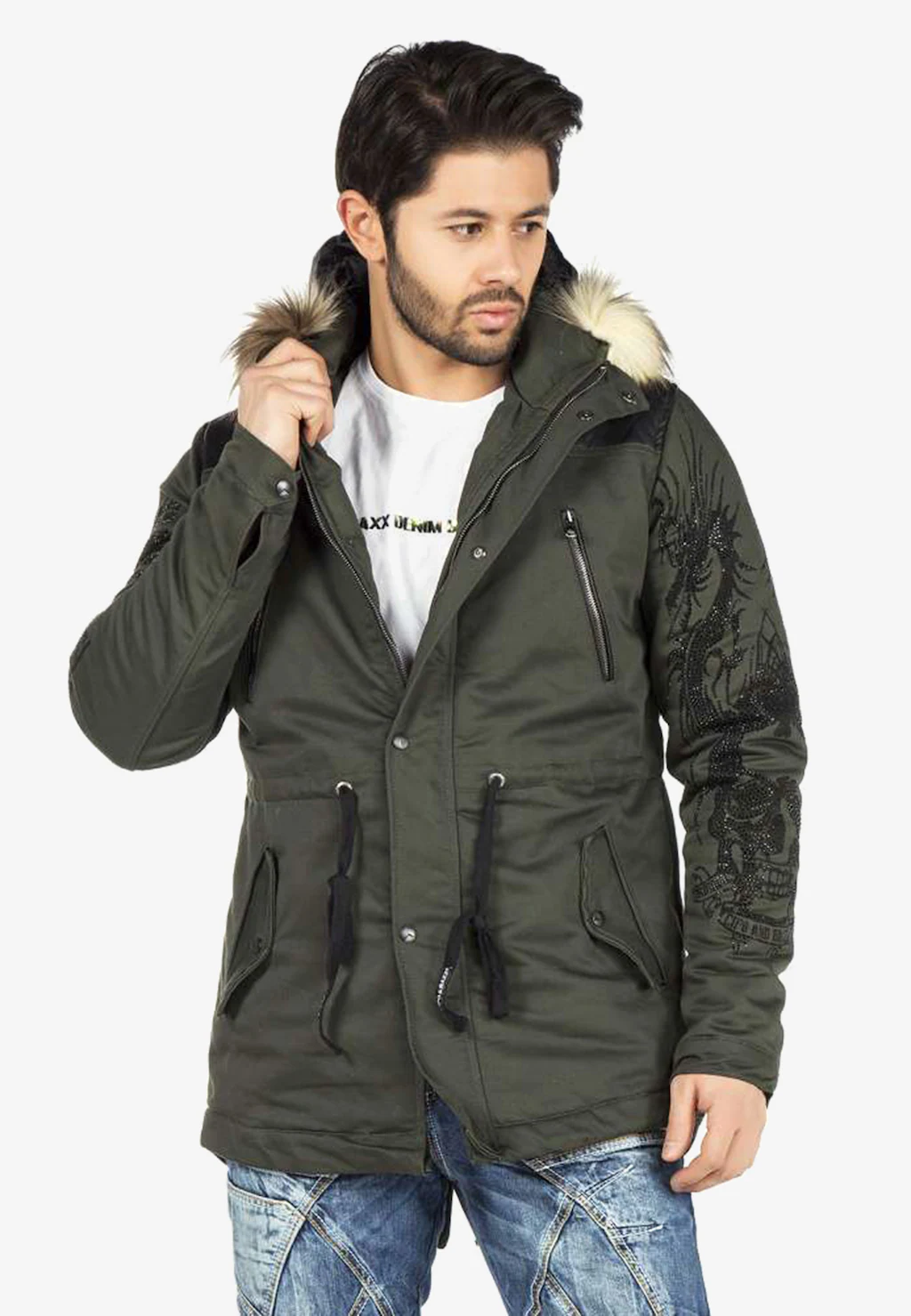 Cipo & Baxx Winterjacke, mit Kapuze und Stickereien günstig online kaufen