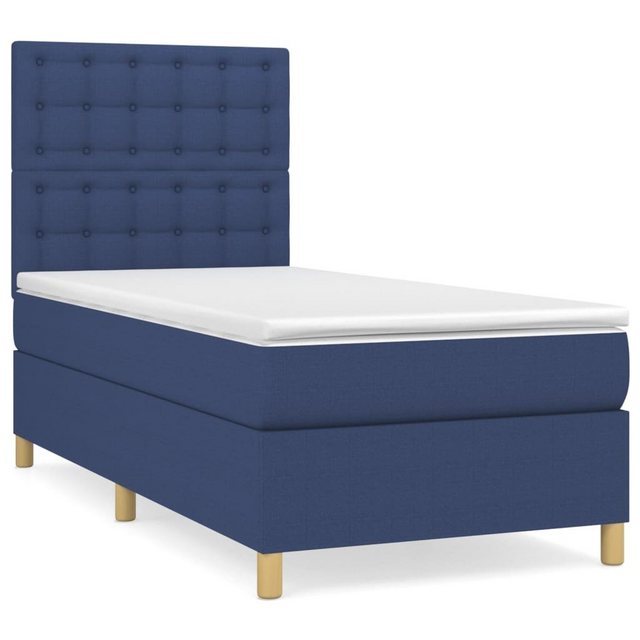 vidaXL Bett Boxspringbett mit Matratze Blau 80x200 cm Stoff günstig online kaufen