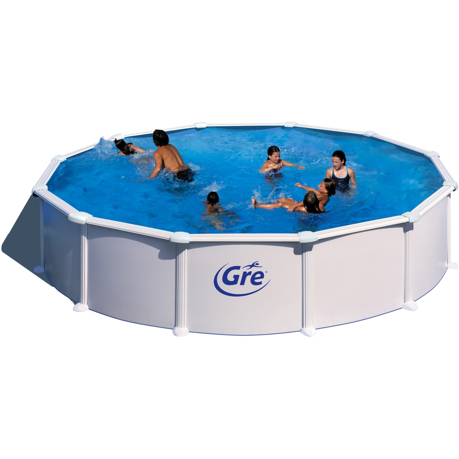 Gre Stahlwand-Pool Atlantis Ø 550 cm x 132 cm Rund Weiß günstig online kaufen