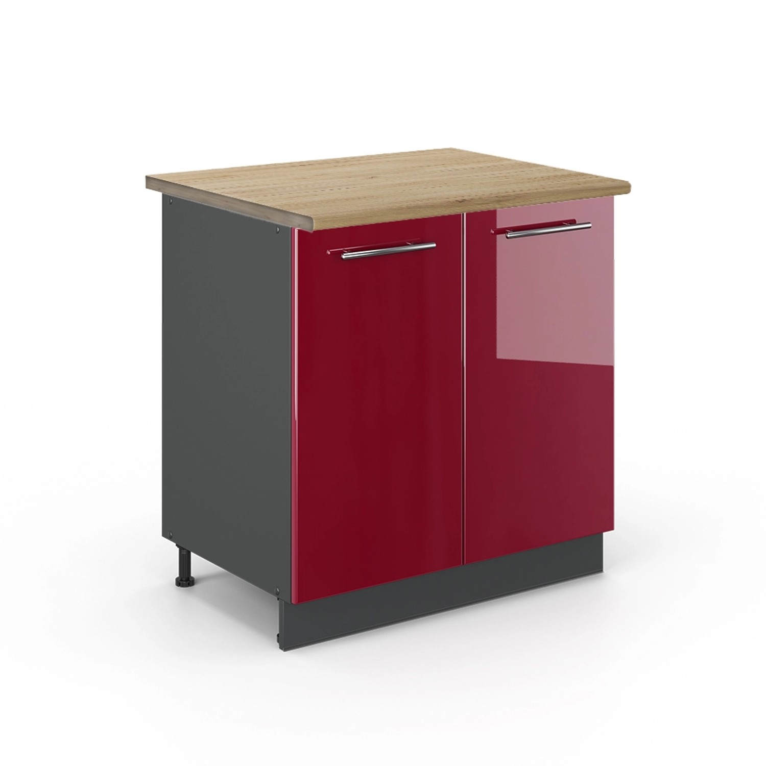 Vicco Spülenunterschrank Fame-Line, Bordeaux Hochglanz/Anthrazit, 80 günstig online kaufen