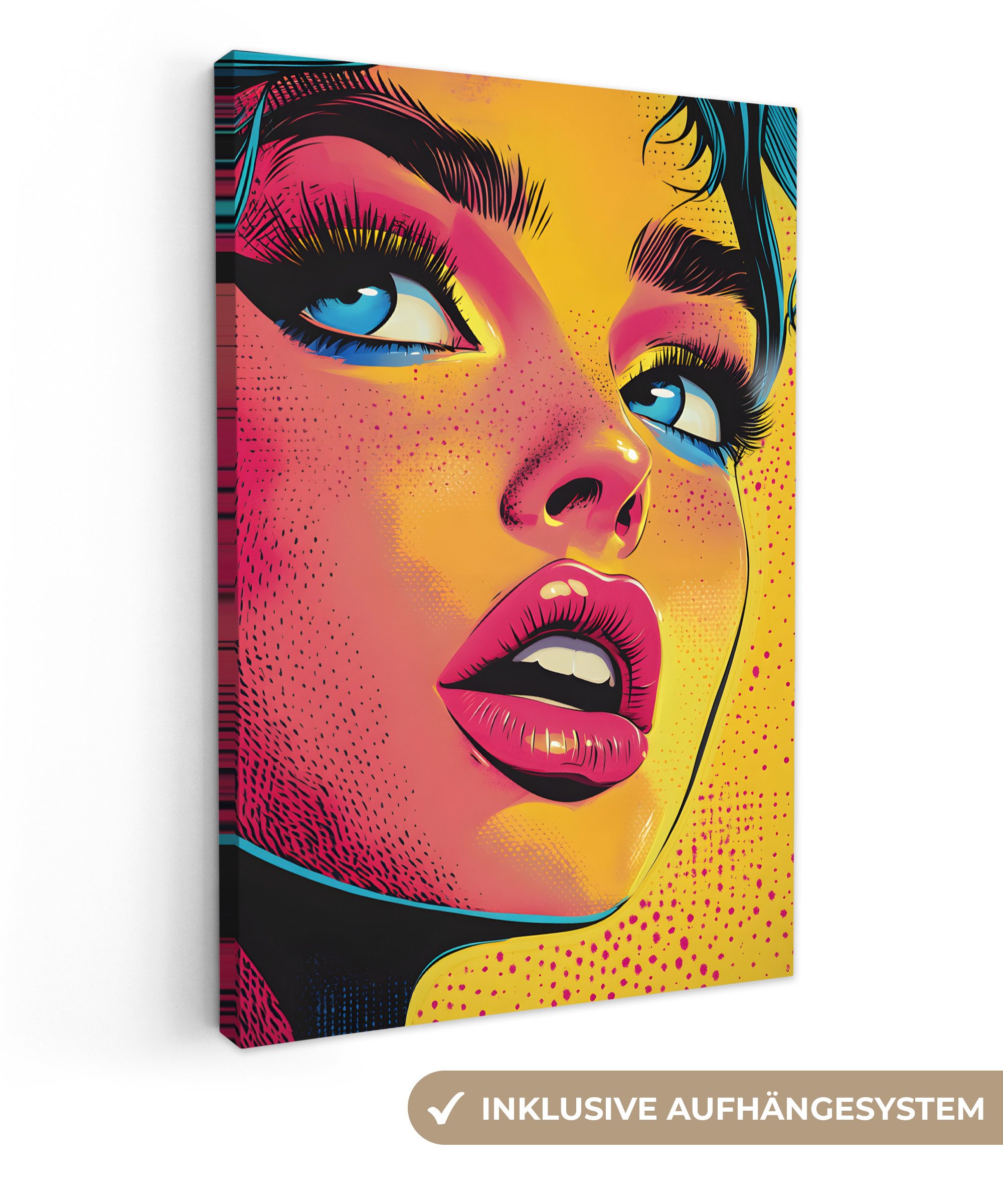 OneMillionCanvasses® Leinwandbild Nahaufnahme - Frauengesicht - günstig online kaufen