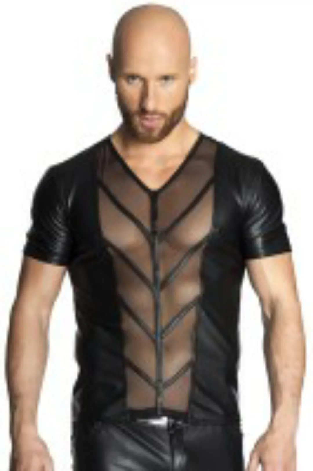 Schwarzes Shirt in Wetlook- Optik günstig online kaufen