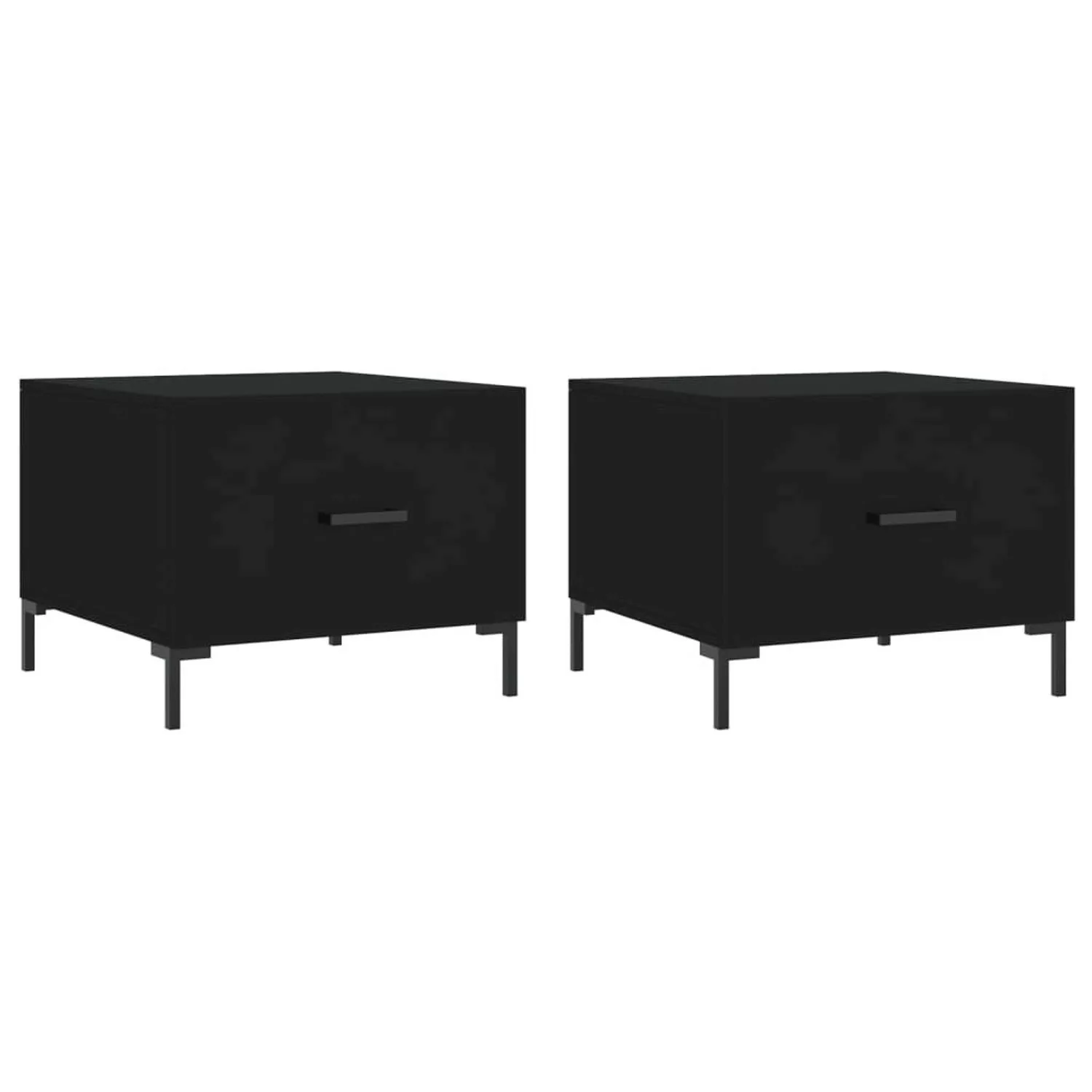 vidaXL Couchtische 2 Stk. Schwarz 50x50x40 cm Holzwerkstoff Modell 4 günstig online kaufen