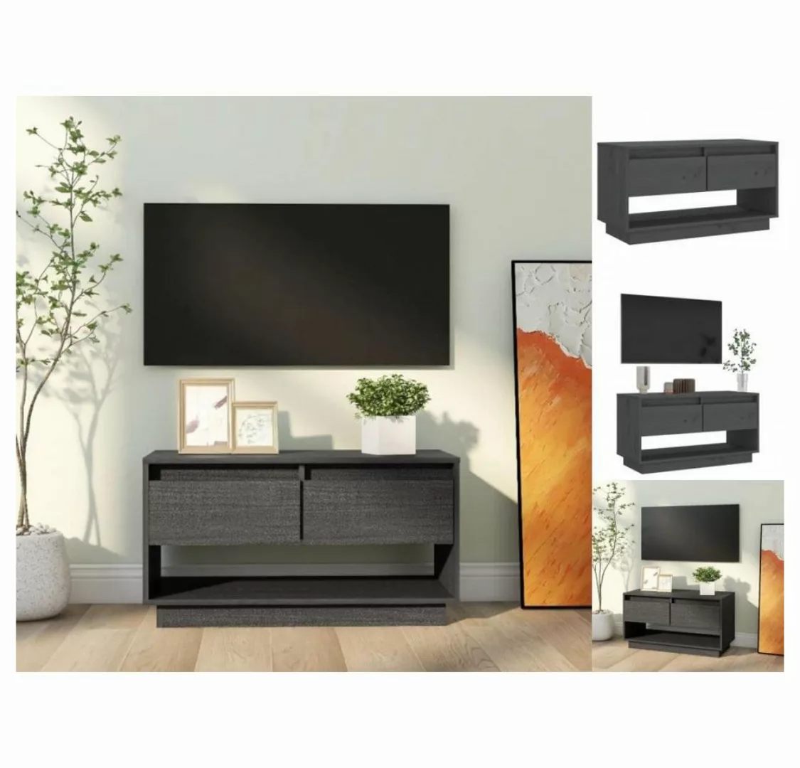 vidaXL TV-Schrank TV-Schrank Grau 74x34x40 cm Massivholz Kiefer Lowboard günstig online kaufen