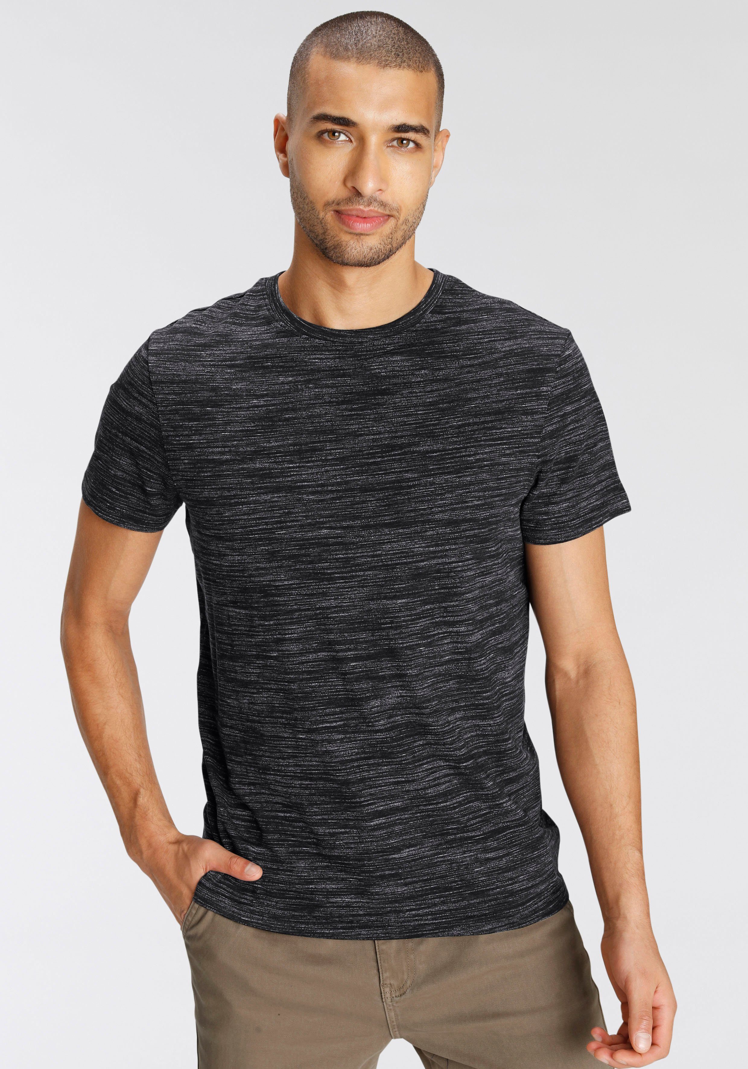 AJC T-Shirt Kurzarm, Regular Fit, meliert, günstig online kaufen