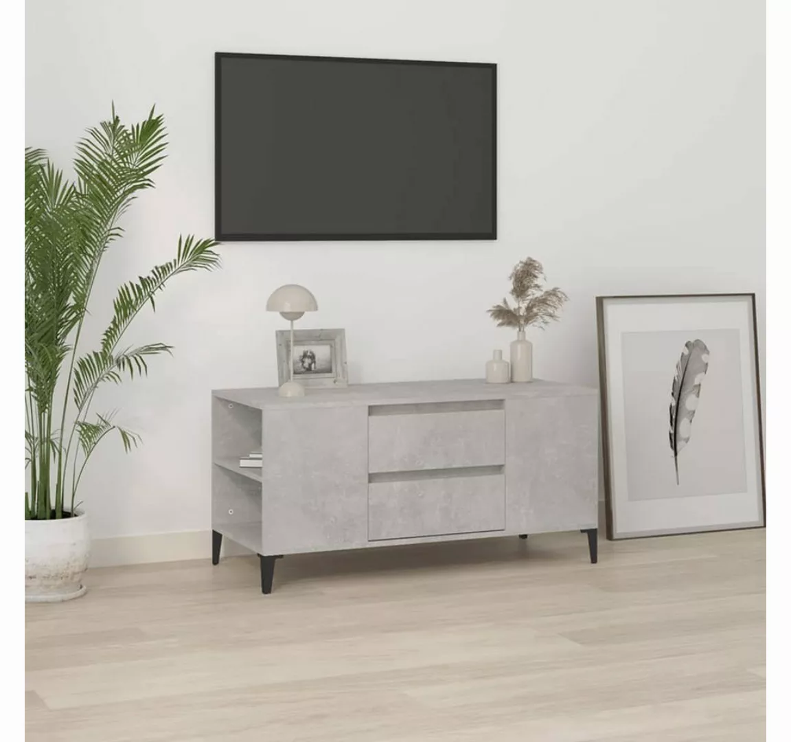 furnicato TV-Schrank Betongrau 102x44,5x50 cm Holzwerkstoff günstig online kaufen