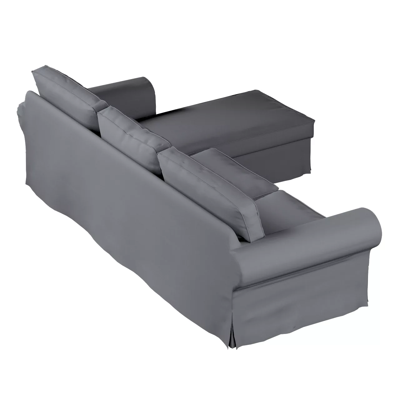 Bezug für Ektorp 2-Sitzer Sofa mit Recamiere, grau, Ektorp 2-Sitzer Sofabez günstig online kaufen